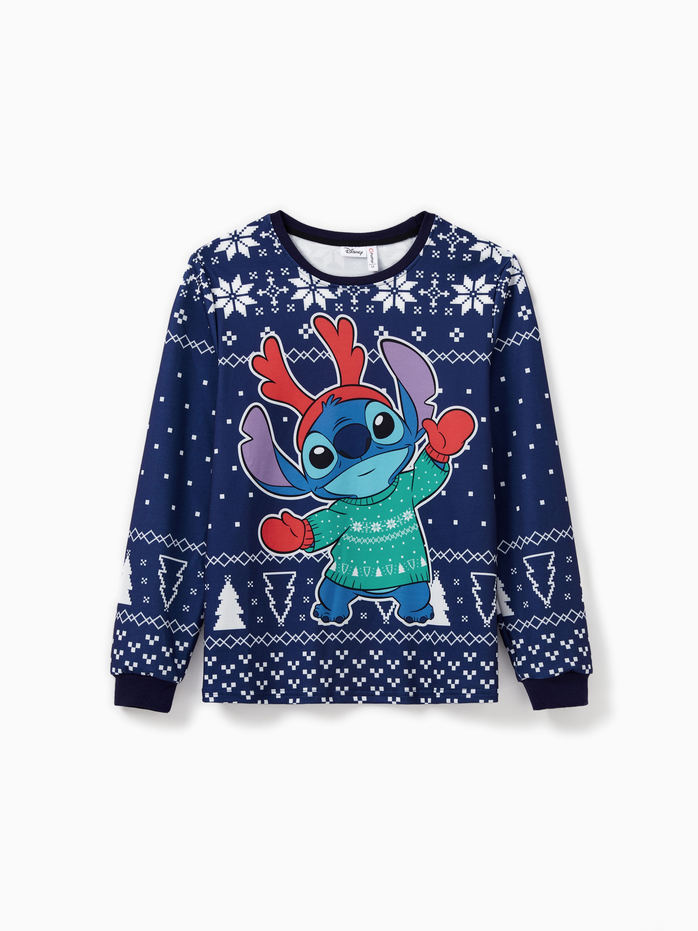 

Disney Stitch Family matching Christmas Character Snowflake Pattern Long-sleeve Top