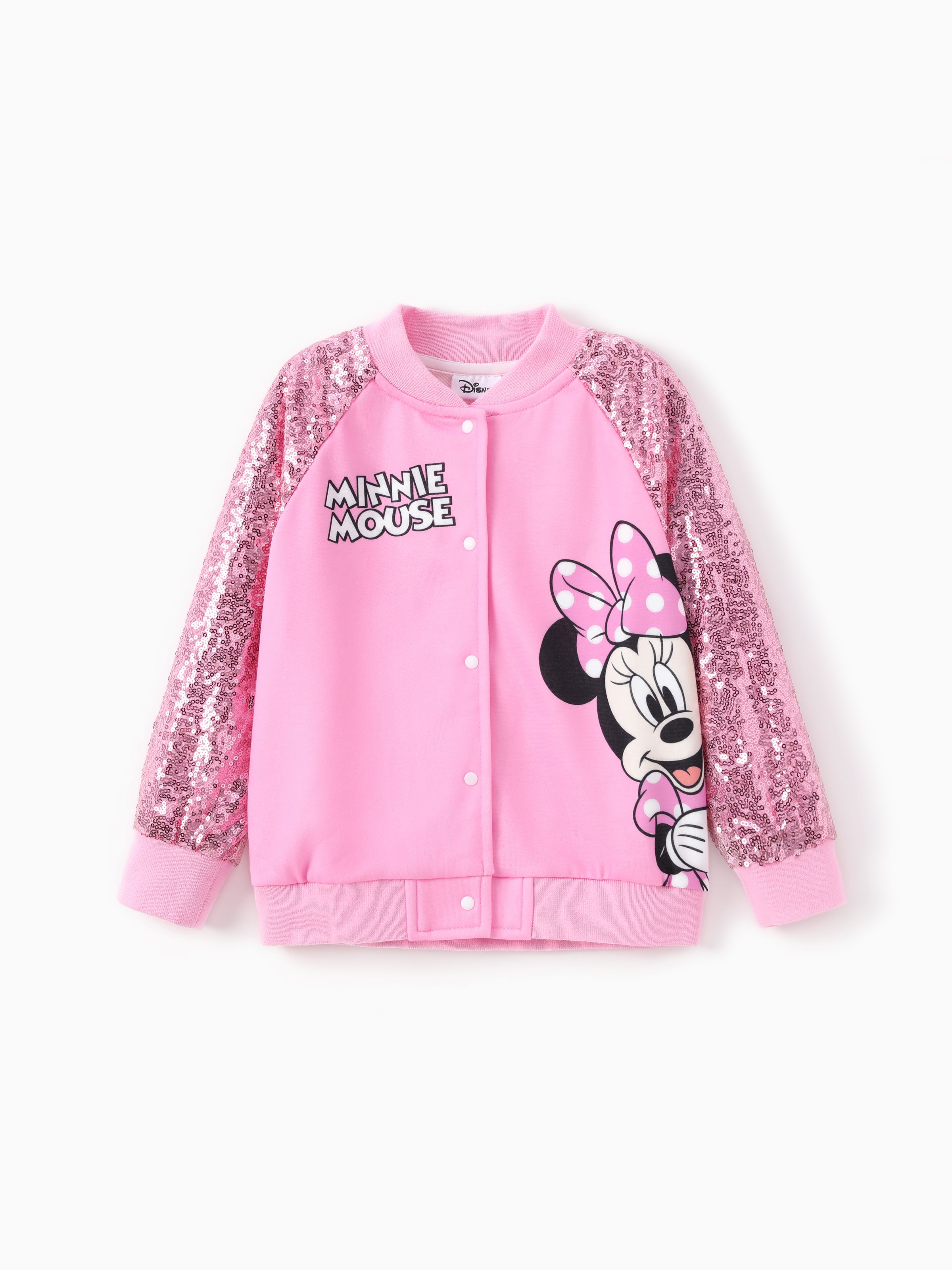 

Disney Mickey and Friends Toddler/Kid Girl 1pc Minnie Mouse/Daisy Duck Character Print Sequin Longsleeves Jacket