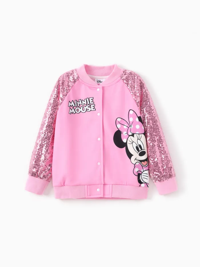 Disney Mickey et ses amis Tout-petit/Enfant Fille 1pc Minnie Mouse/Daisy Duck Personnage Imprimé Sequin Veste à manches longues 