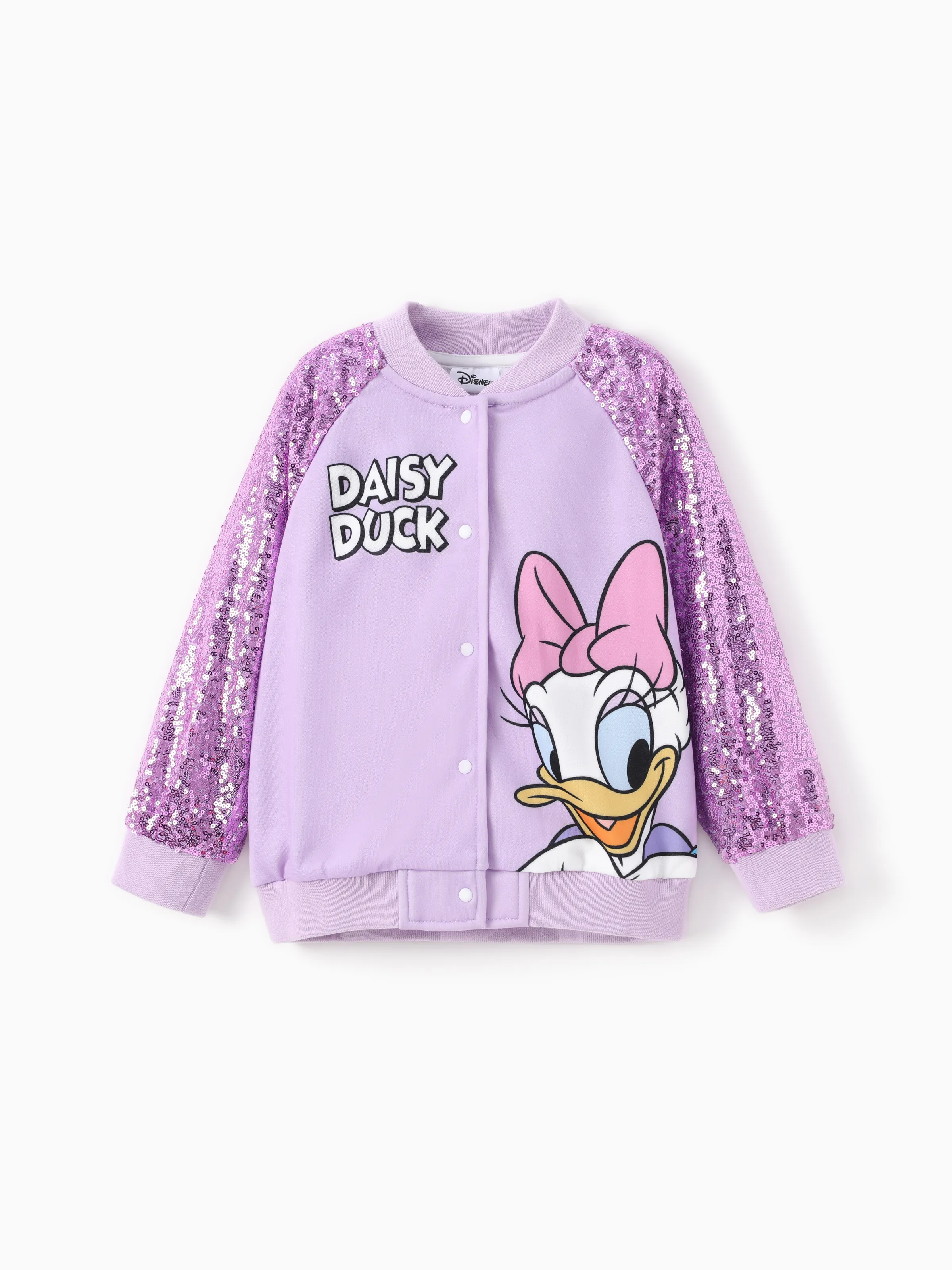 

Disney Mickey and Friends Toddler/Kid Girl 1pc Minnie Mouse/Daisy Duck Character Print Sequin Longsleeves Jacket