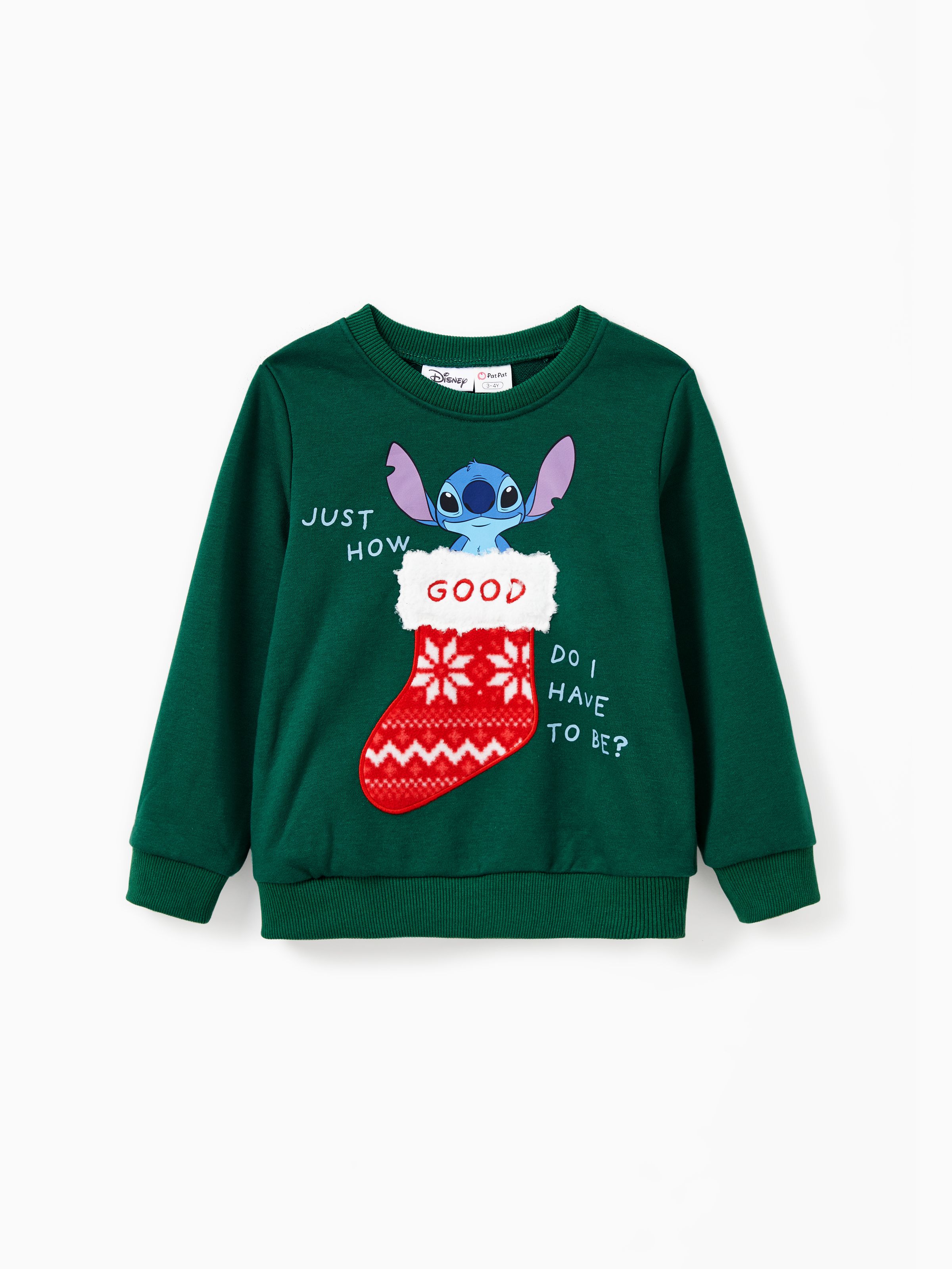 

Disney Stitch Family matching Christmas Santa Socks Embroidered Sweatshirt