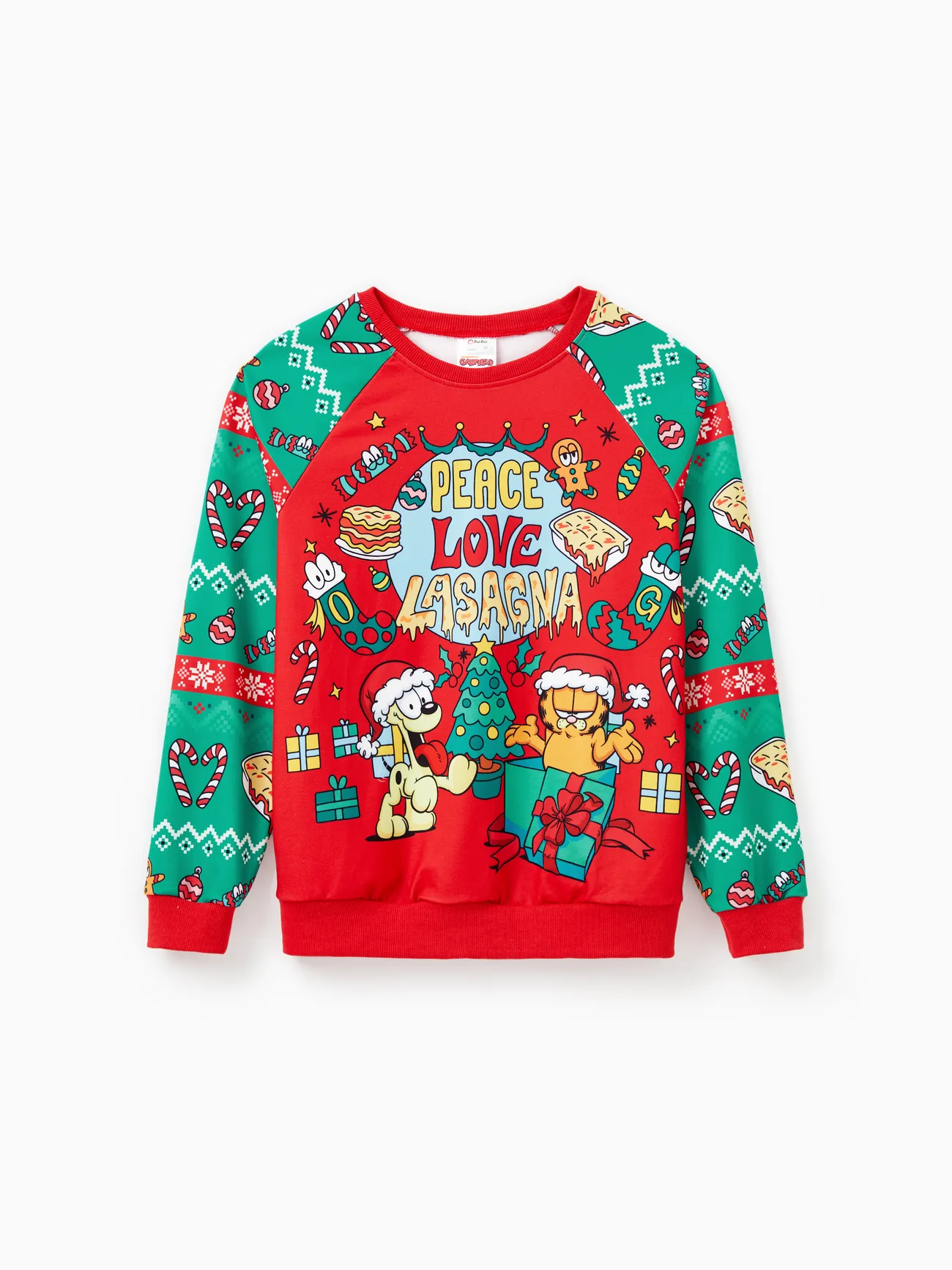 

Garfield Family matching 1pc Christmas Food Pattern Colorblock Long-sleeve Sweatshirt/Jumpsuit