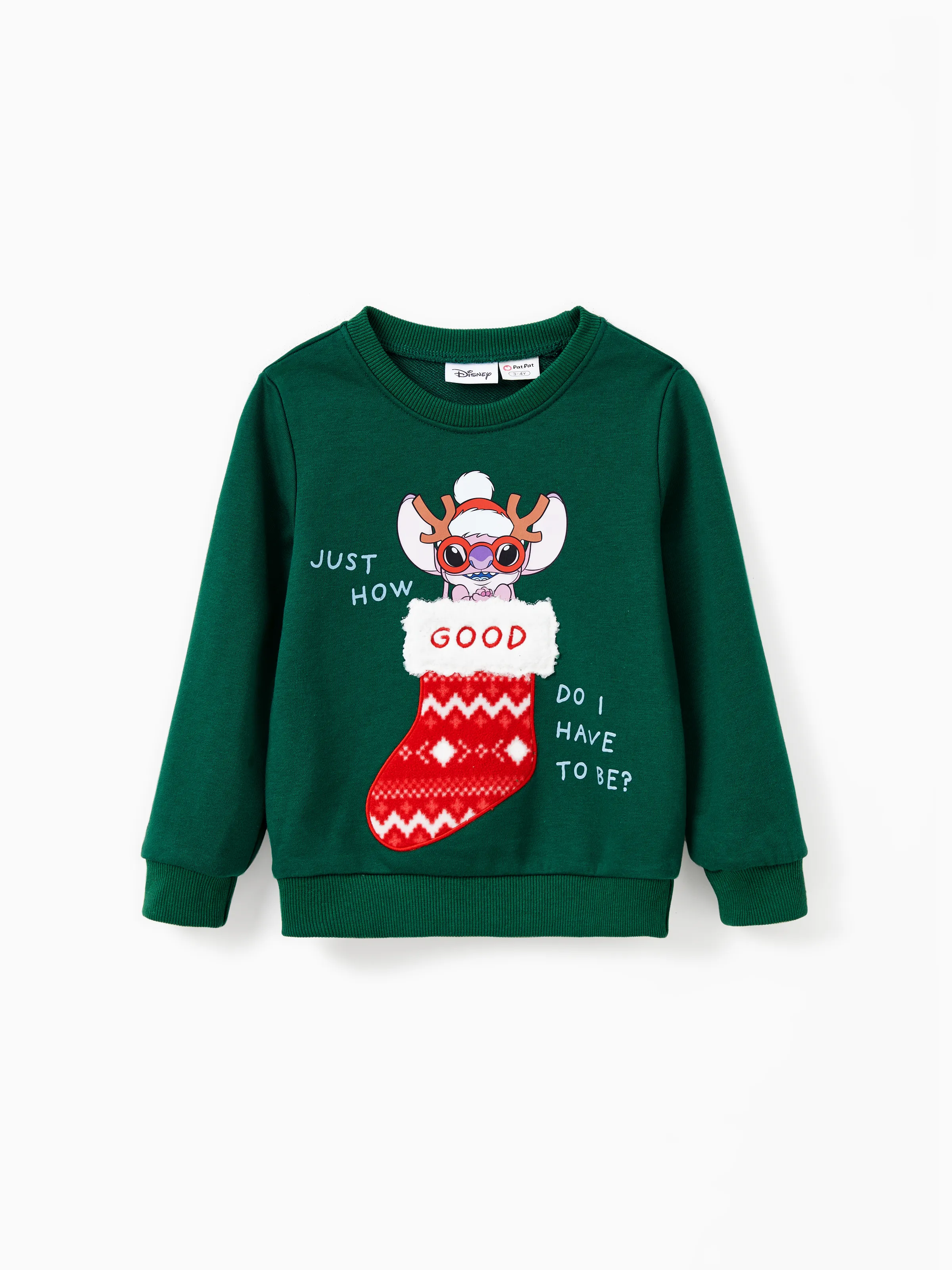 

Disney Stitch Family matching Christmas Santa Socks Embroidered Sweatshirt
