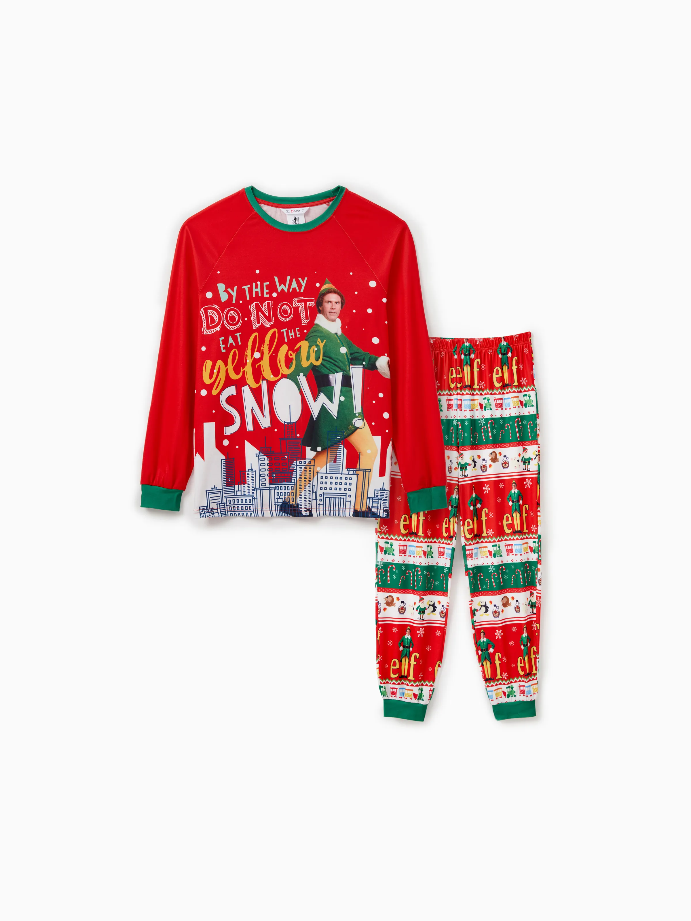 

ELF Family matching Christmas Pattern Long-sleeve Pajamas Set (Flame Resistant)