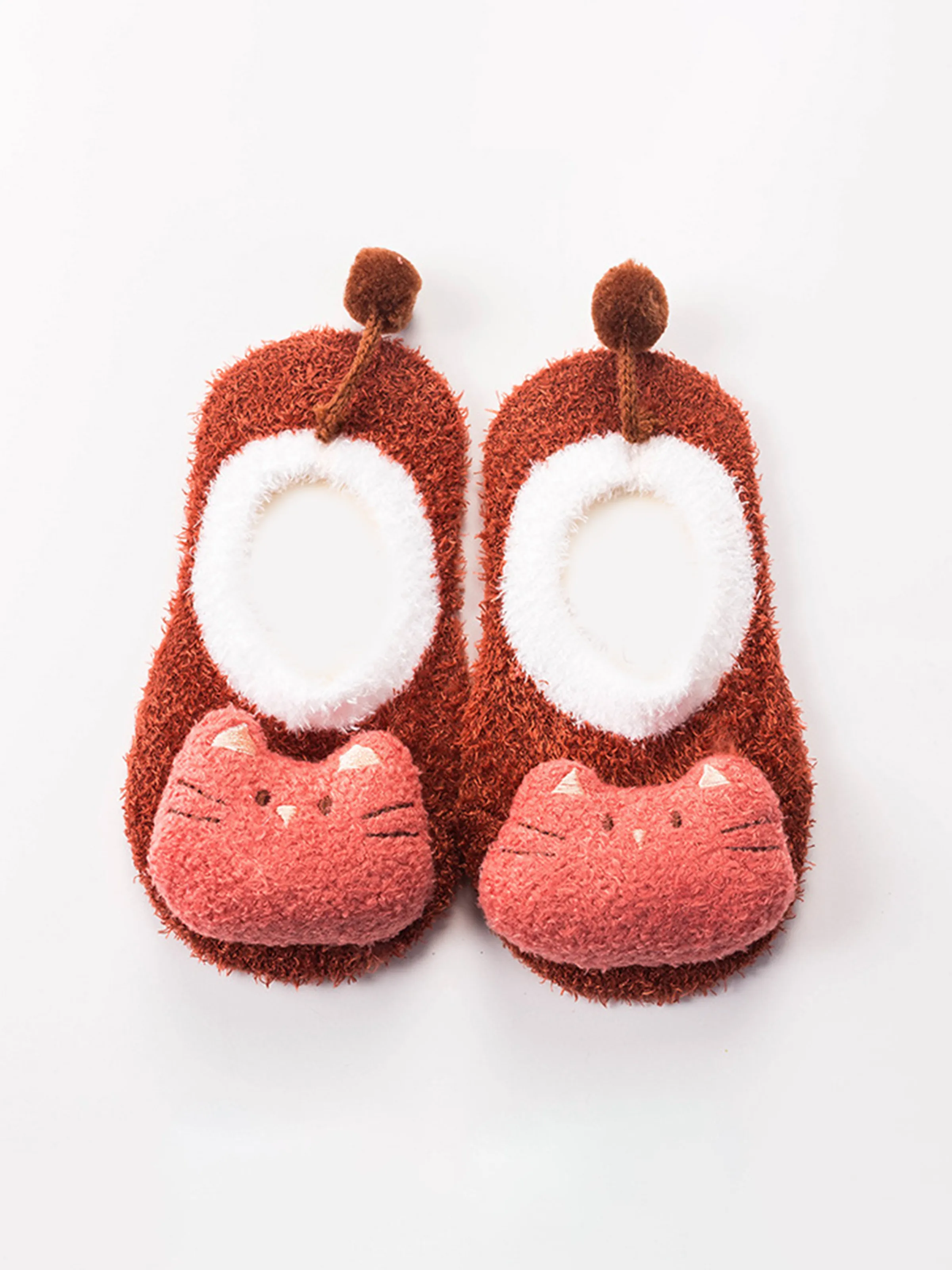 Chaussettes de sol pour bébé et enfant en coton coloré Orange