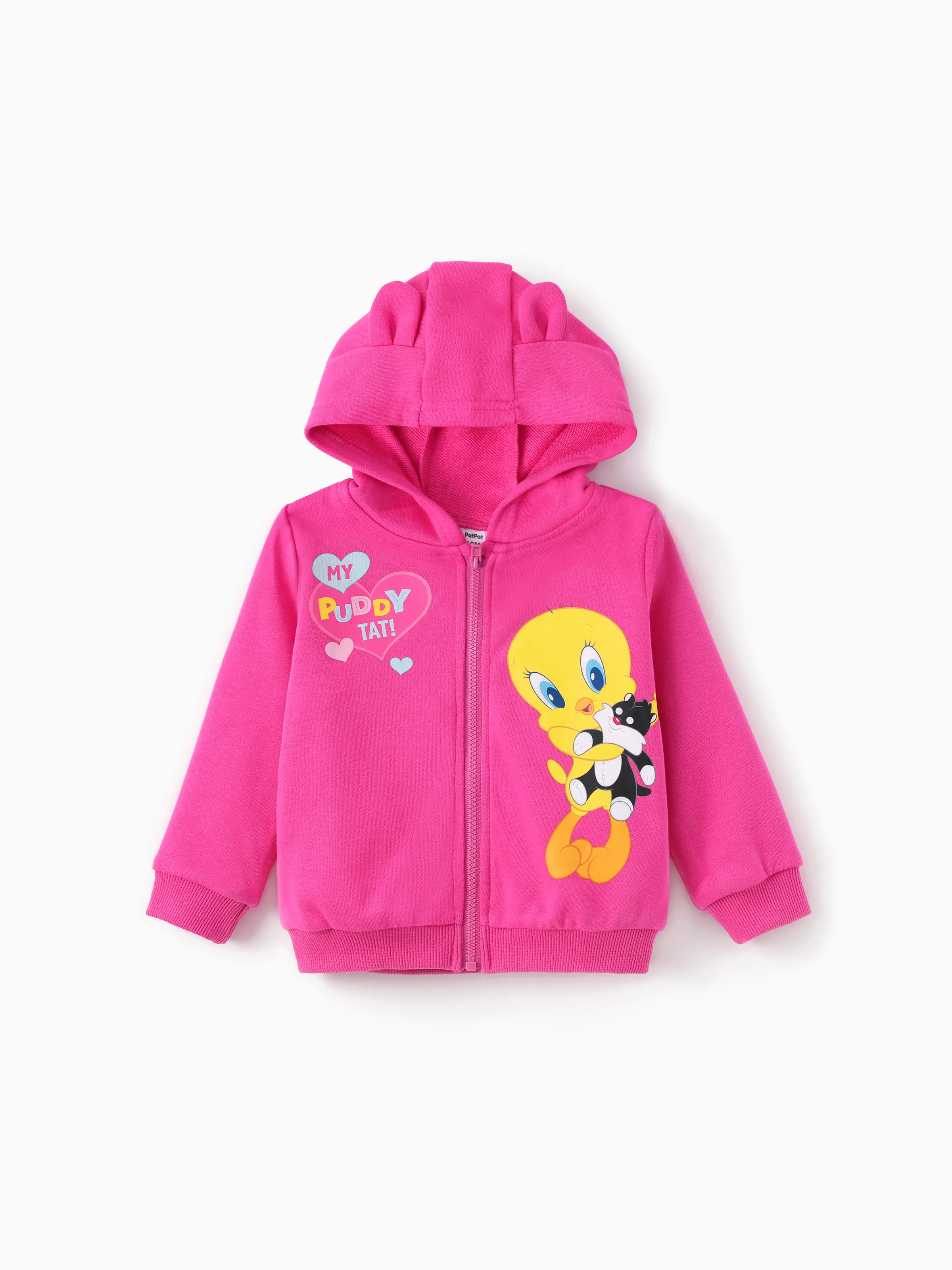 Looney Tunes Baby/Kleinkind Junge/Mädchen 1 Stück Kapuzenjacke mit Charakterdruck und 3D-Ohr 