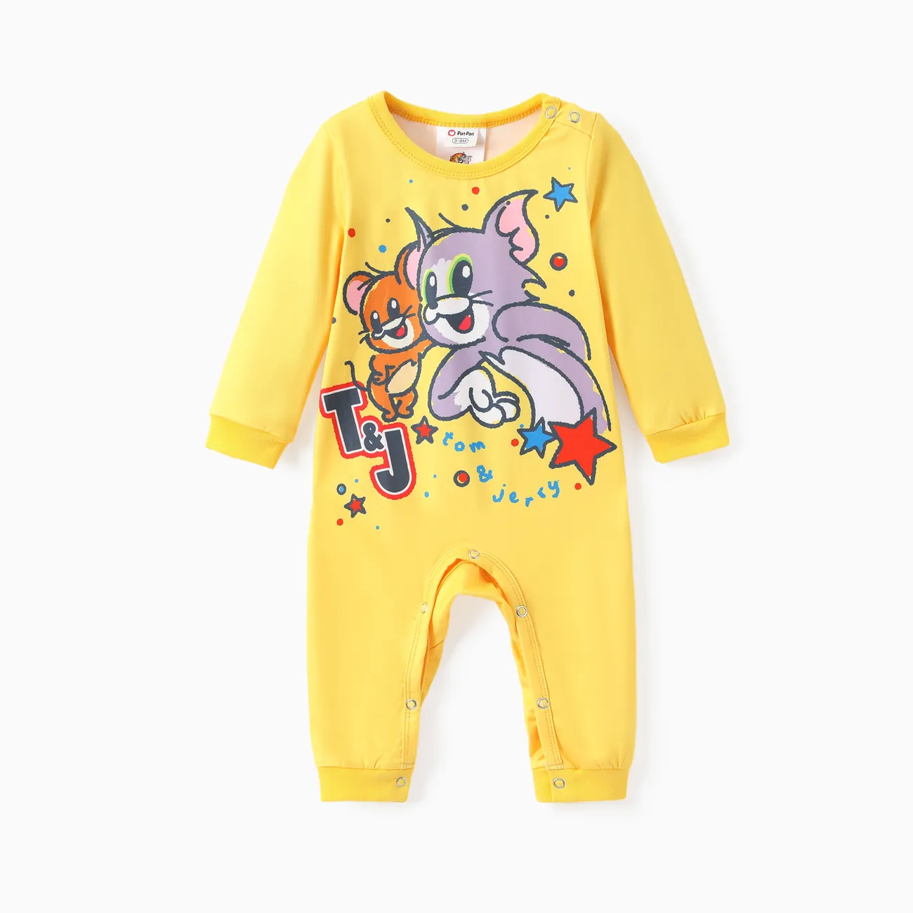 Tom and Jerry Baby Boy/Girl 1pc Character Pattern Long-sleeve Jumpsuit