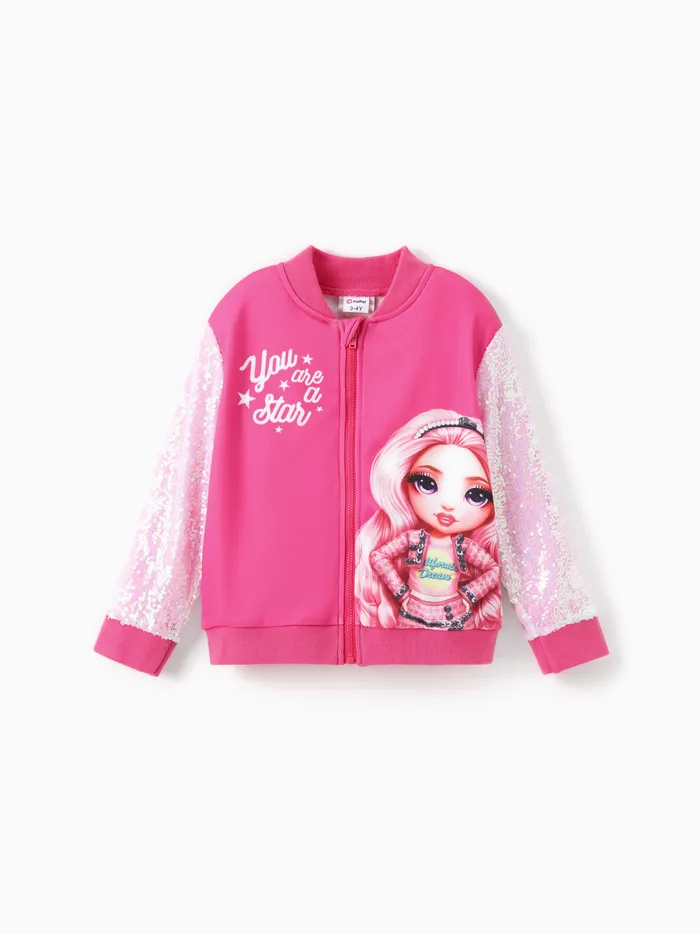 Rainbow High Kleinkind/Kind GIrl 1 Stück Bella/Skyler Pailletten Langarmjacke 
