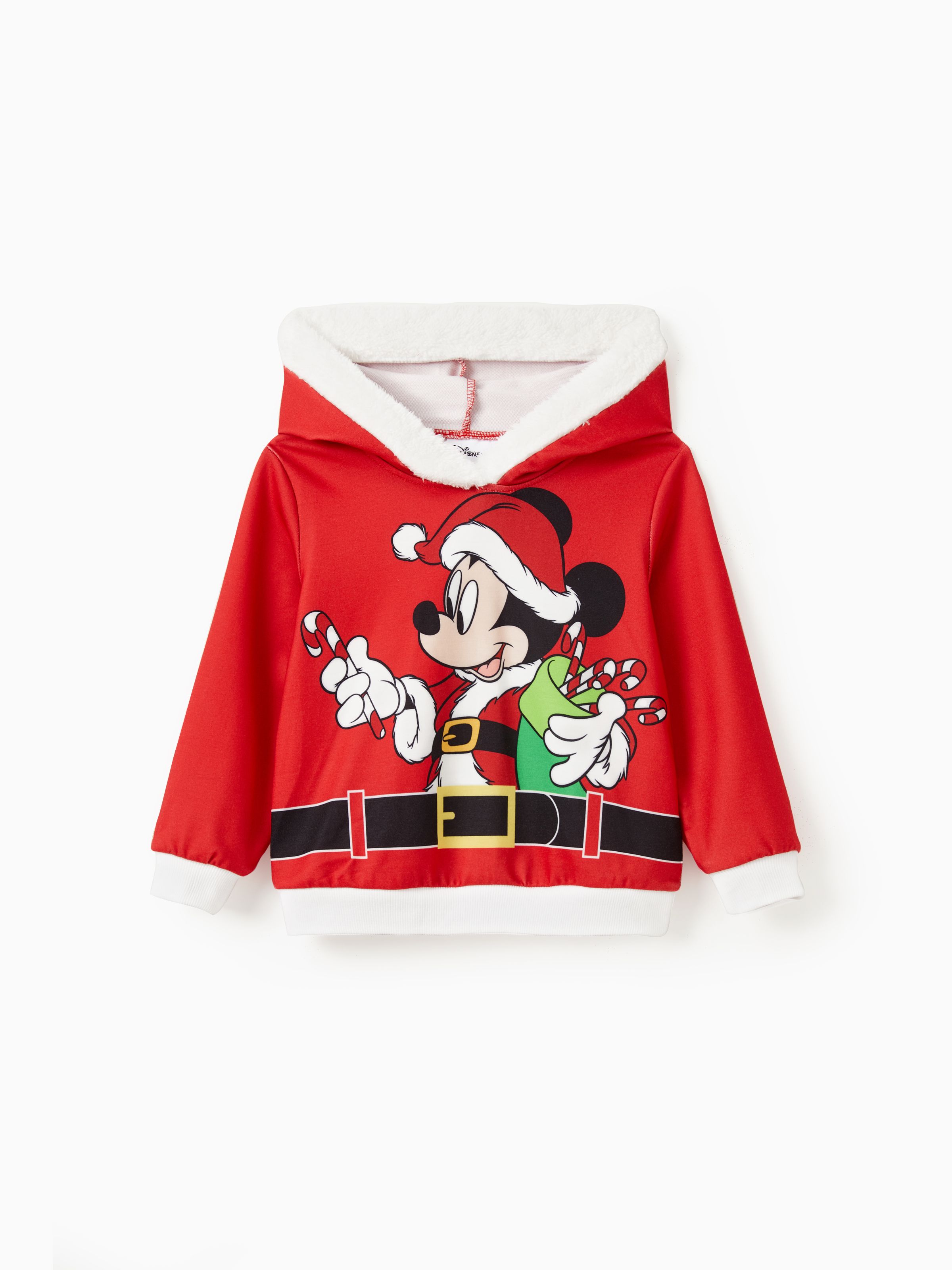 

Disney Mickey and Friends Family matching 1pc Christmas Santa Cosplay Plush Edge Hooded Sweatshirt/Jumpsuit