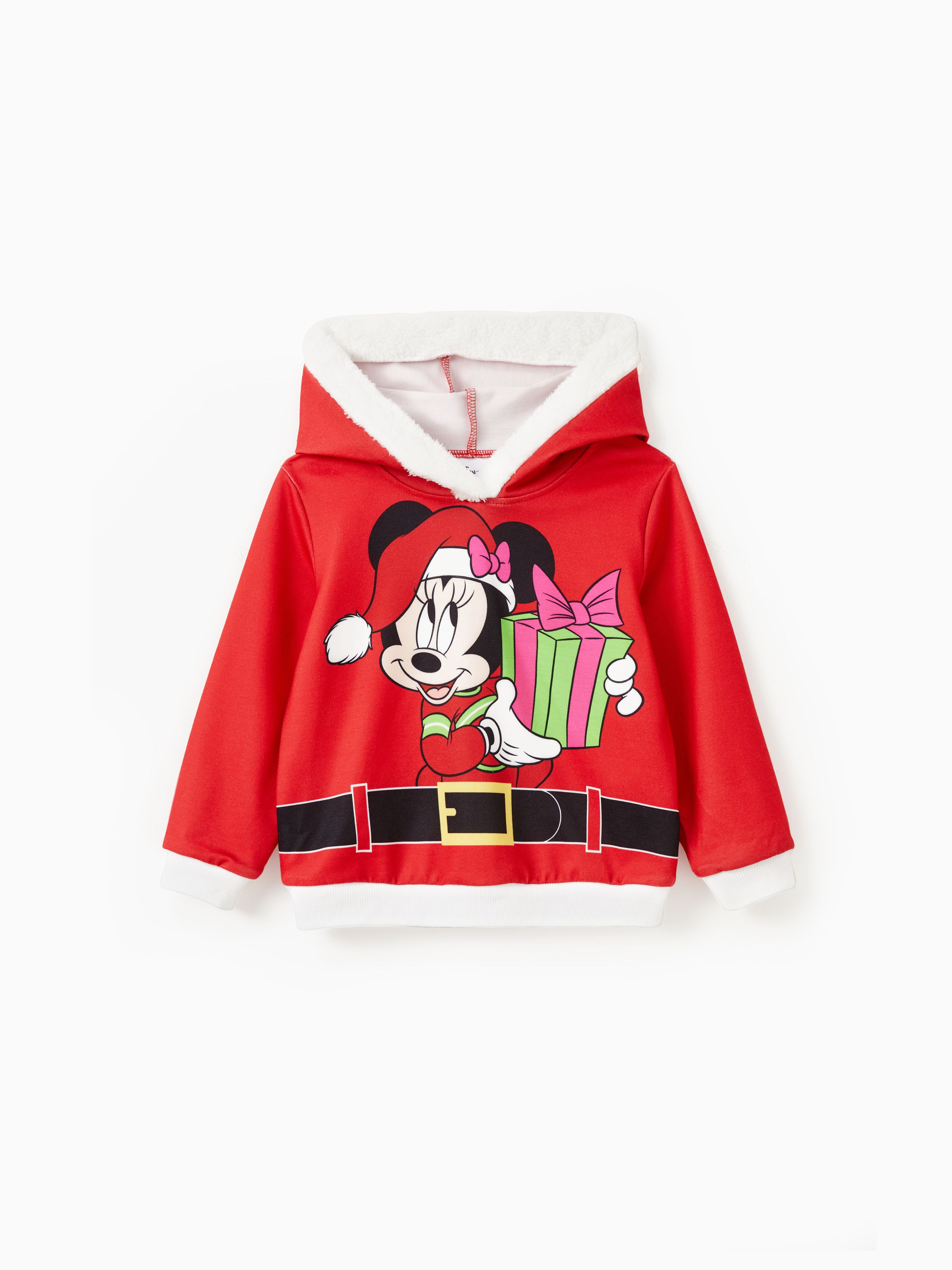 

Disney Mickey and Friends Family matching 1pc Christmas Santa Cosplay Plush Edge Hooded Sweatshirt/Jumpsuit