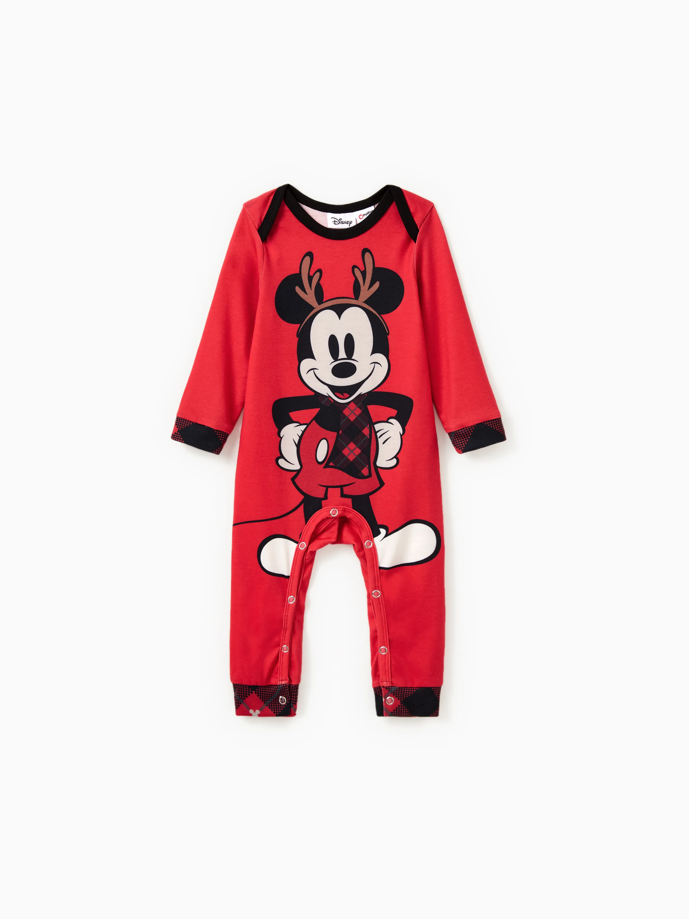 

Disney Mickey and Friends Family matching 1pc Christmas Micky Mouse Plaid Zipper Lapel Collar Sweatshirt/Vest/Dress/Naia™ Jumpsuit