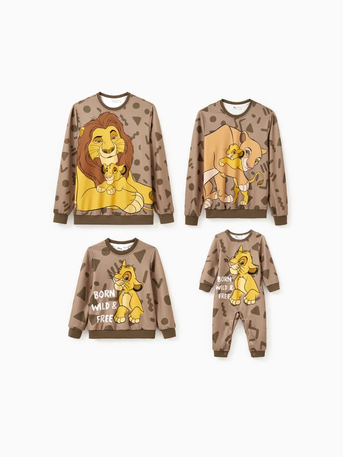 Disney Lion King Family matching 1pc Simba Geometrics Pattern Long-sleeve Sweatshirt/Jumpsuit