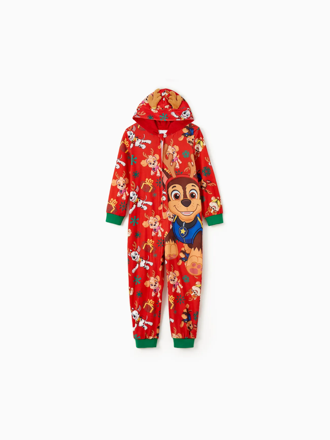 

PAW Patrol Family matching 1pc Christmas Chase Marshall Skye Rubble Allover Print Hooded Onesies Pajamas