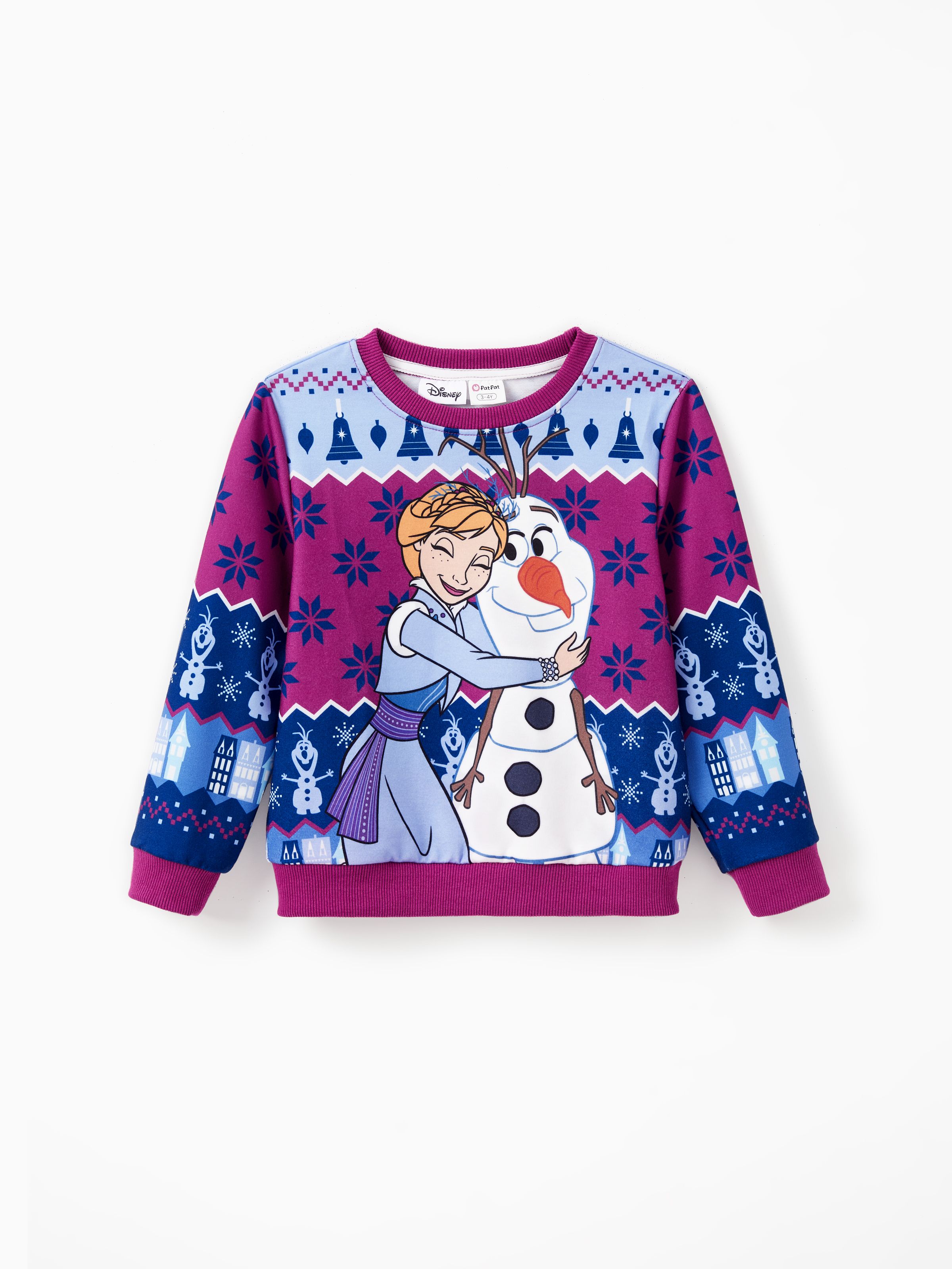 

Disney Frozen Family matching 1pc Christmas Elsa Anna Olaf Snowflake Pattern Long-sleeve Top