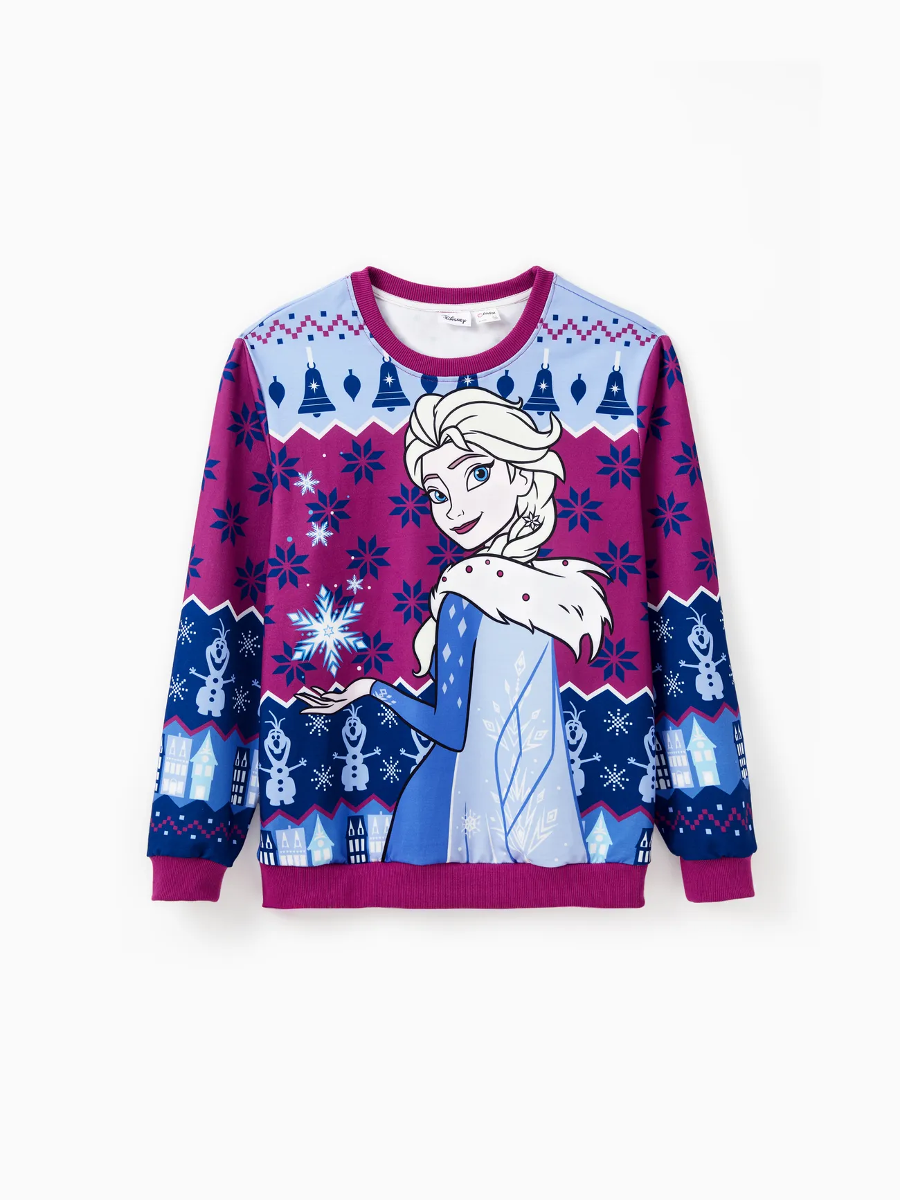 

Disney Frozen Family matching 1pc Christmas Elsa Anna Olaf Snowflake Pattern Long-sleeve Top