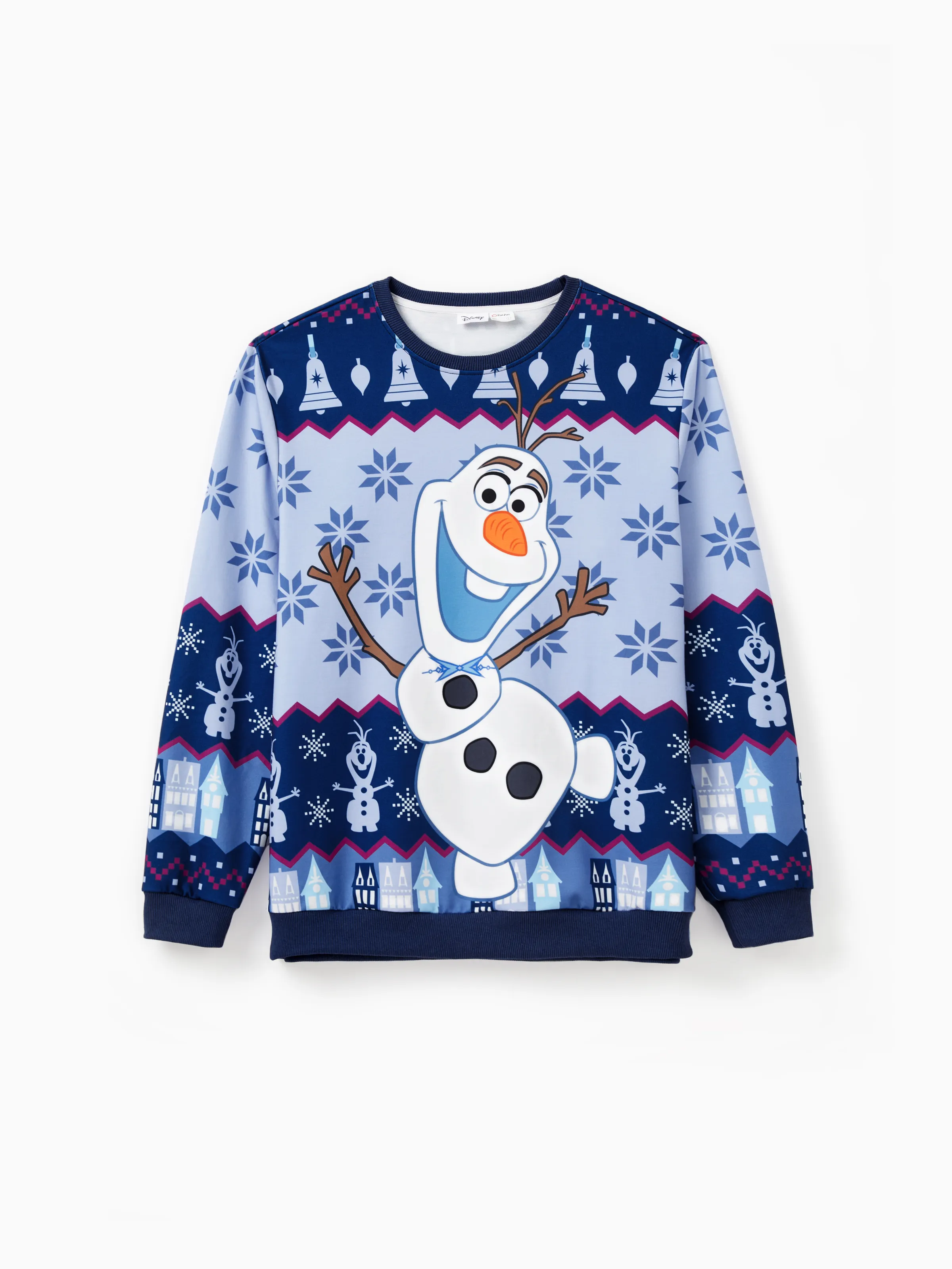 

Disney Frozen Family matching 1pc Christmas Elsa Anna Olaf Snowflake Pattern Long-sleeve Top