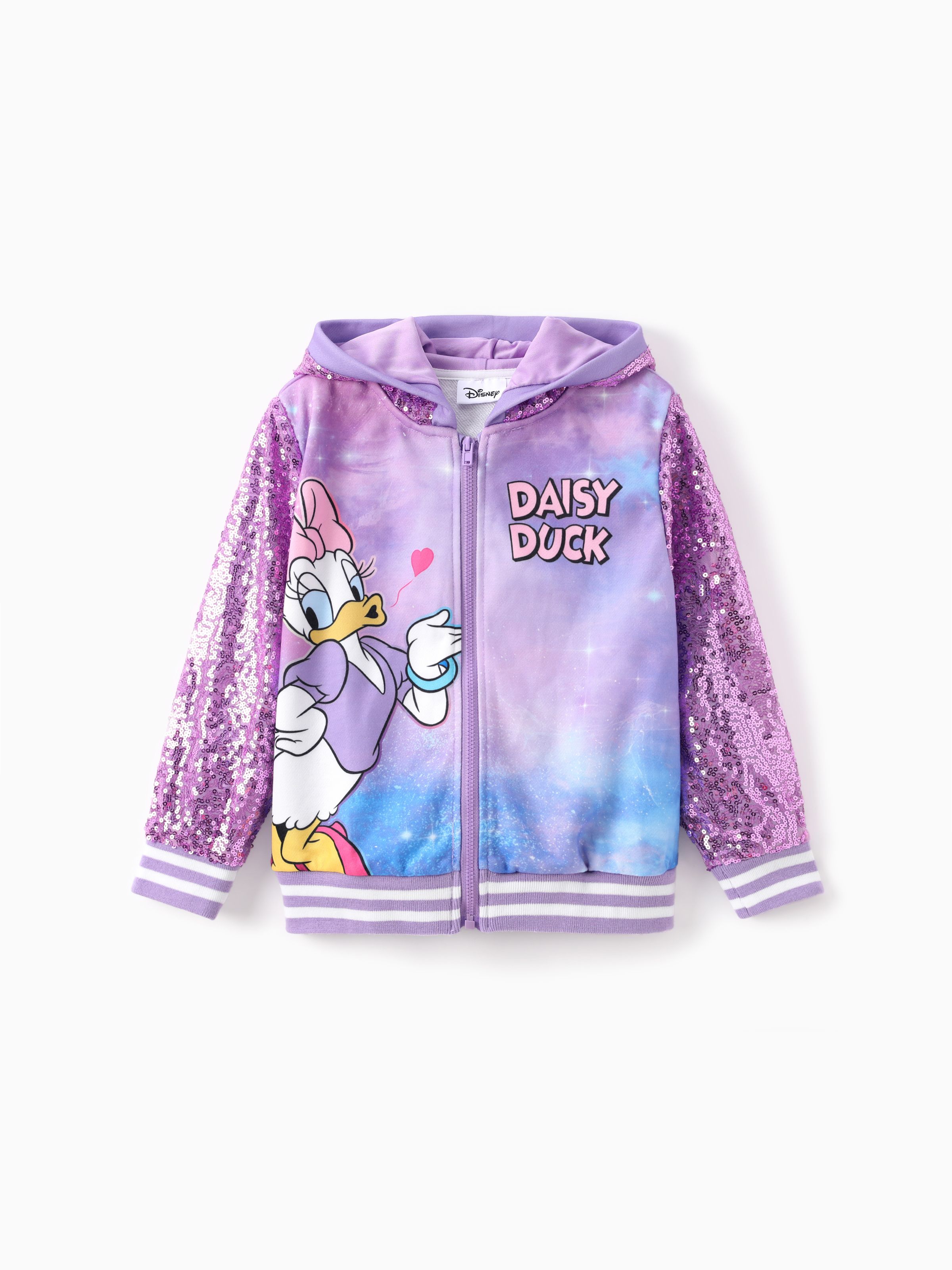 

Disney Mickey and Friends Toddler Girl 1pc Minnie Mouse/Daisy Duck Sequined Spliced Hooded Jacket