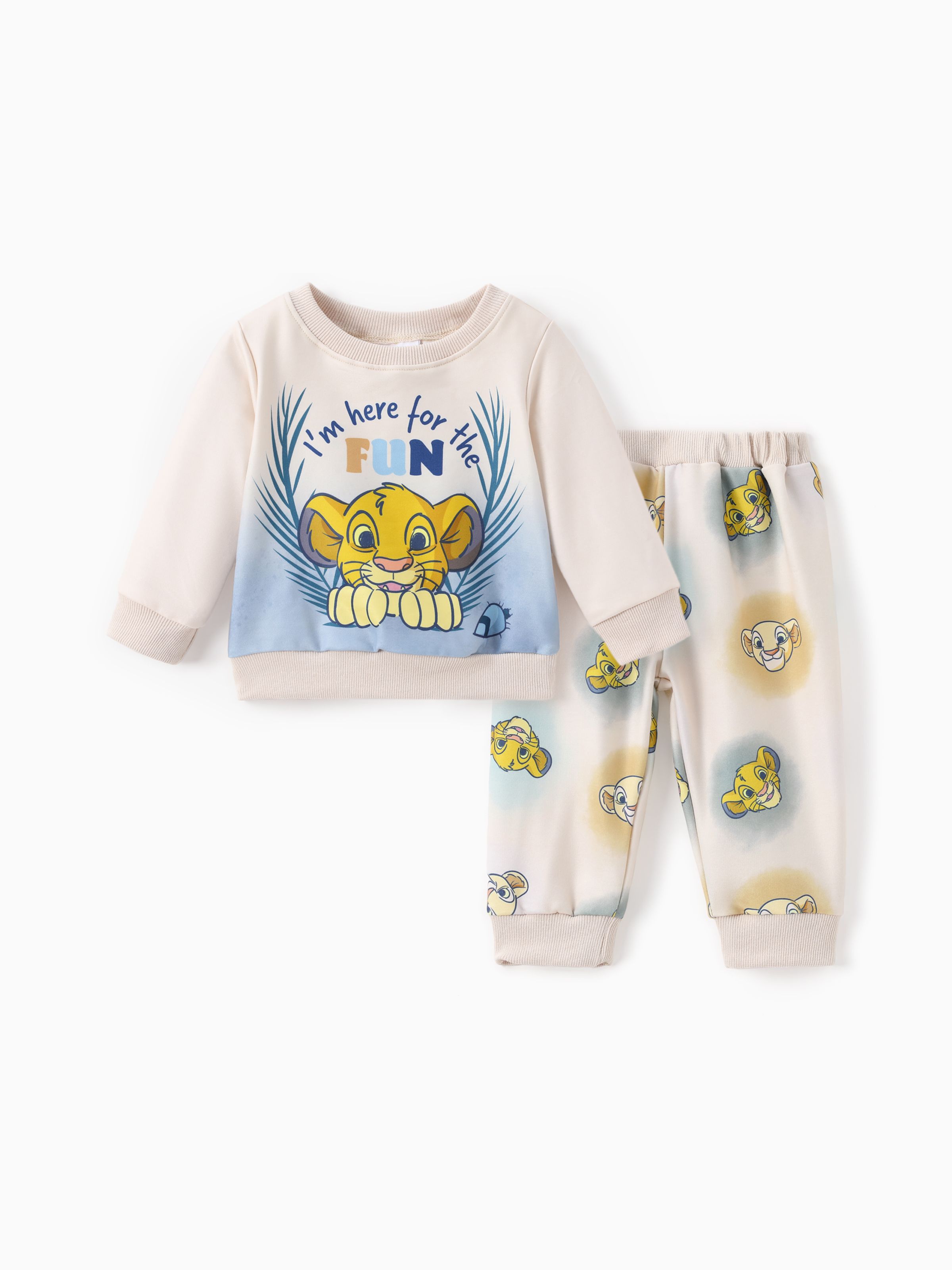 

Disney Lion King Baby/Toddler Unisex 2pcs Simba Pattern Striped Sweatshirt And Pants Set