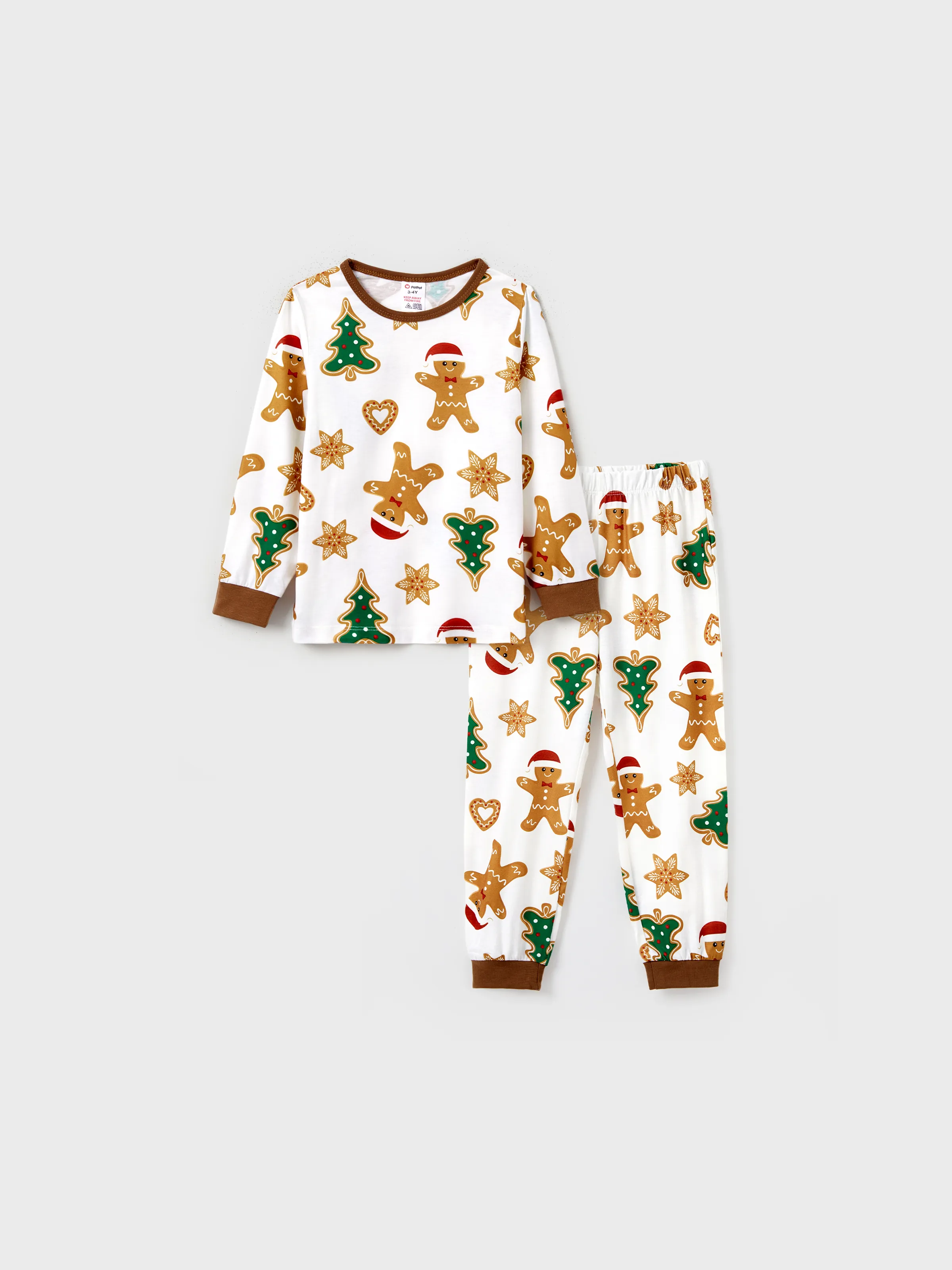 

Christmas Family Matching Cartoon Gingerbread Man and Tree All-over Print Long-sleeve Pajamas Sets