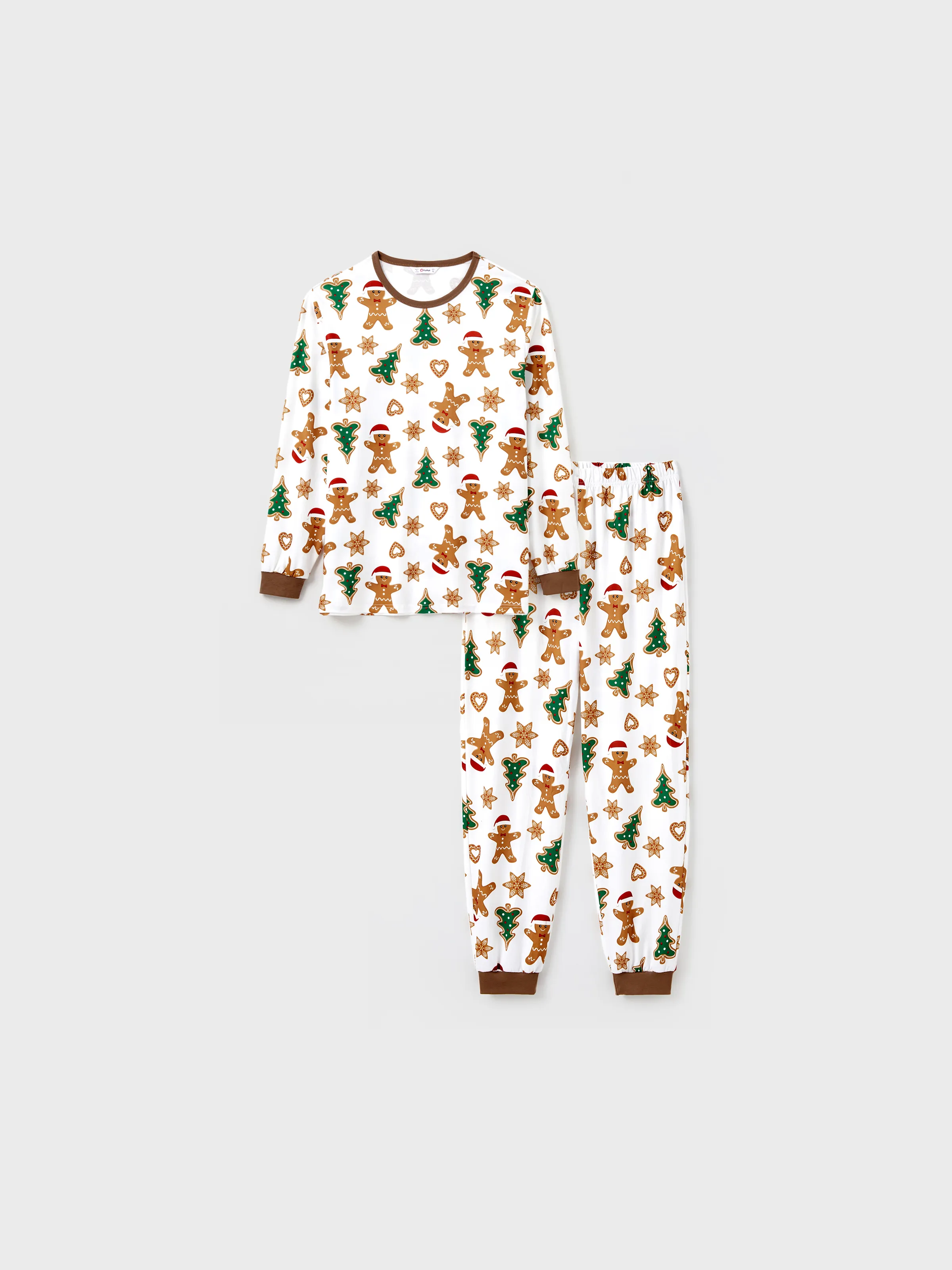 

Christmas Family Matching Cartoon Gingerbread Man and Tree All-over Print Long-sleeve Pajamas Sets