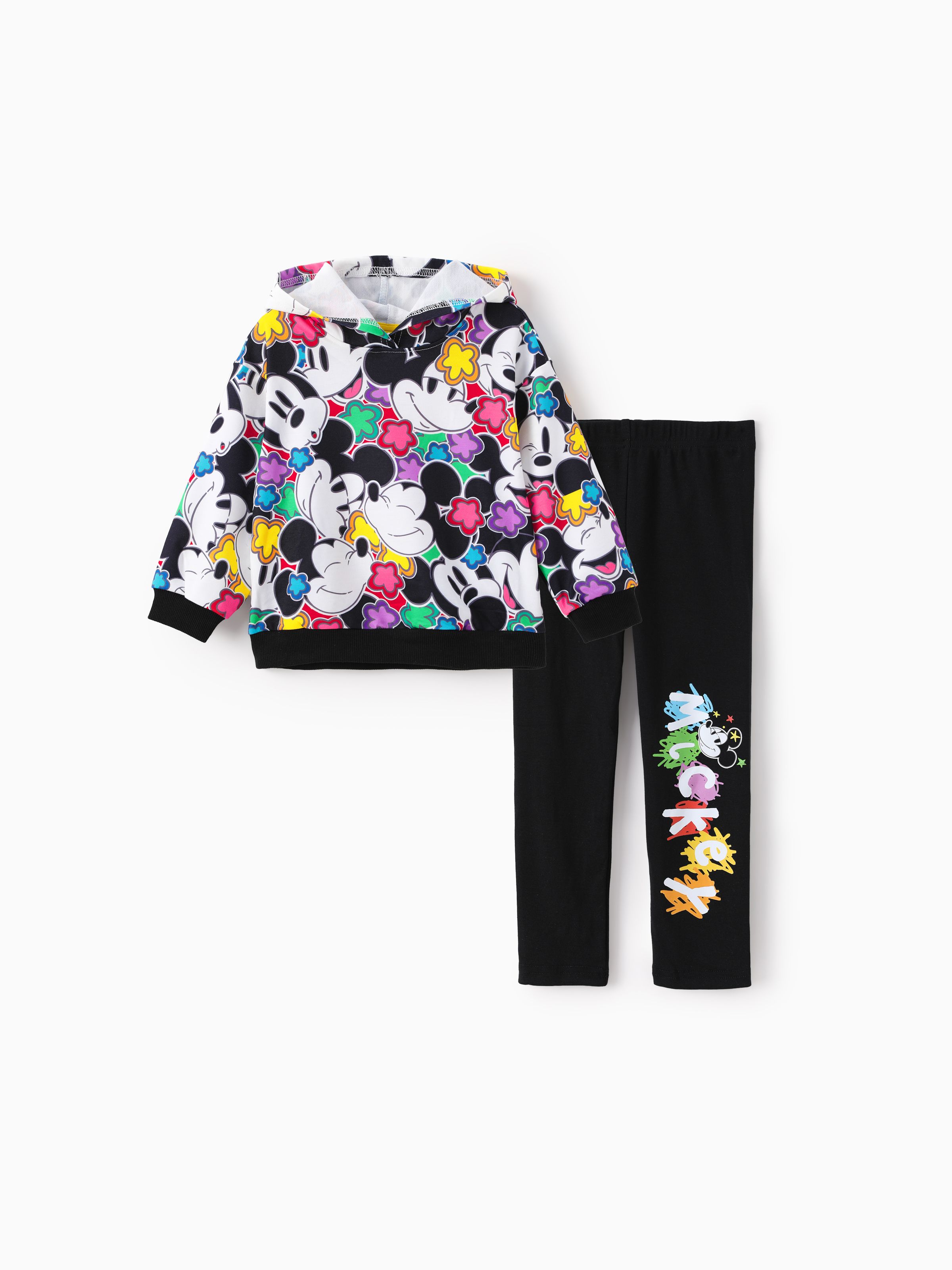 

Disney Mickey and Friends Toddler/Kid Boy/Girl 2pcs Character Graffiti Hoodies And Cotton Leggings Set