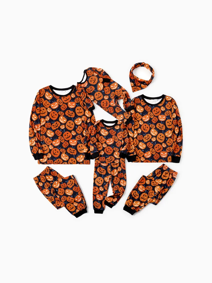 Pumpkin Pajamas Halloween Matching Family Pajamas Long Sleeve