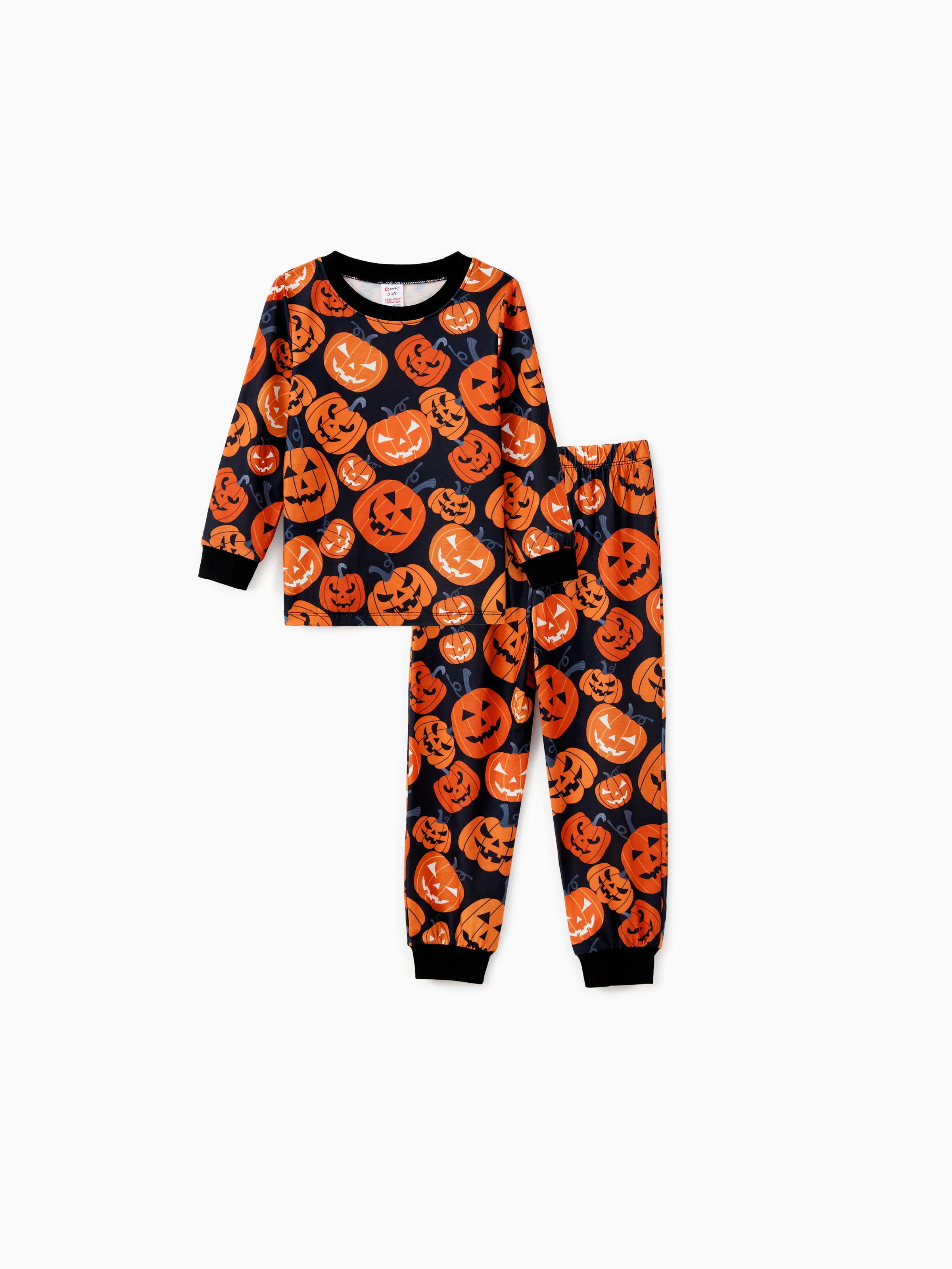 

Halloween Family Matching pumpkin print pajamas