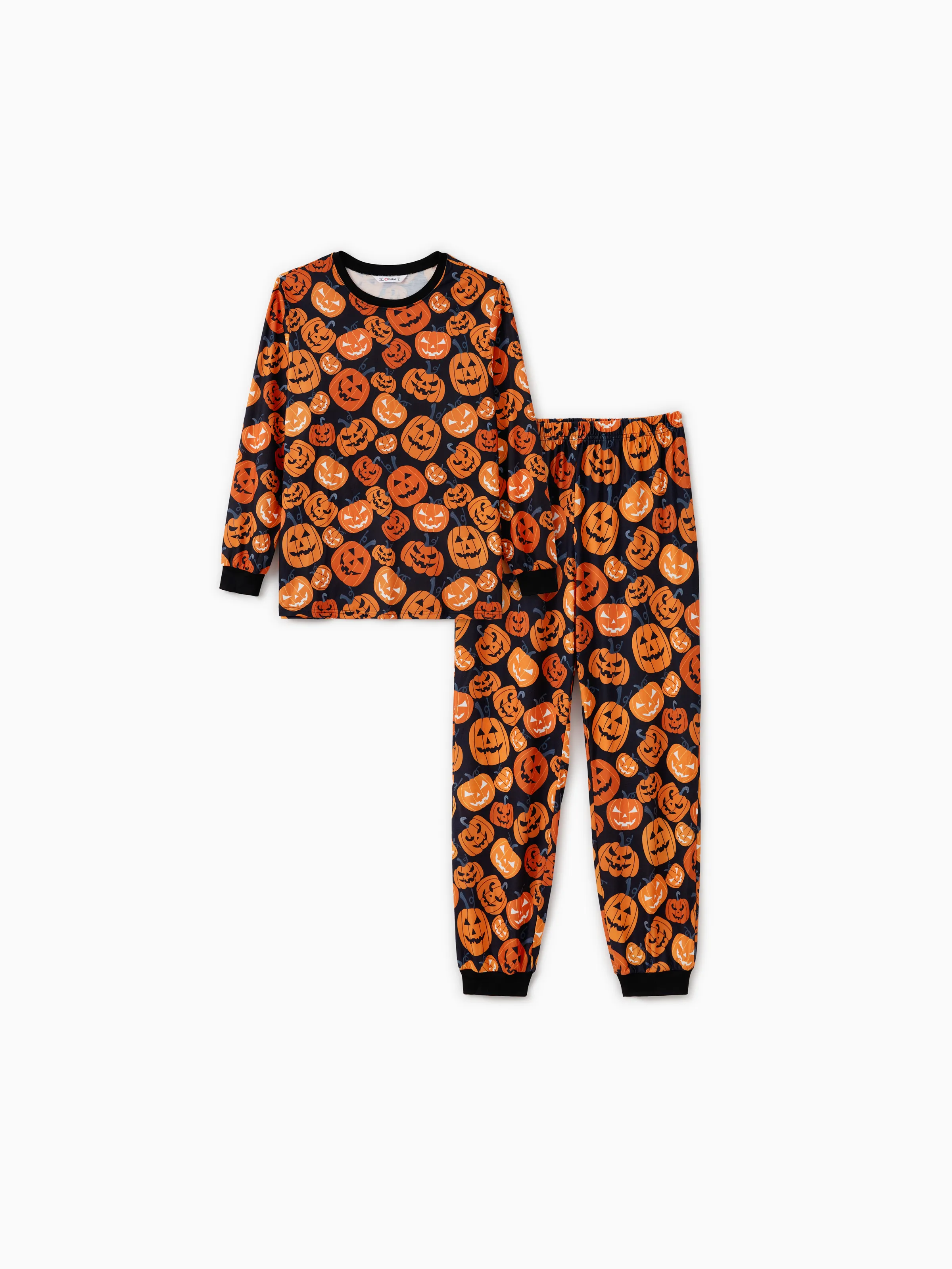 

Halloween Family Matching pumpkin print pajamas