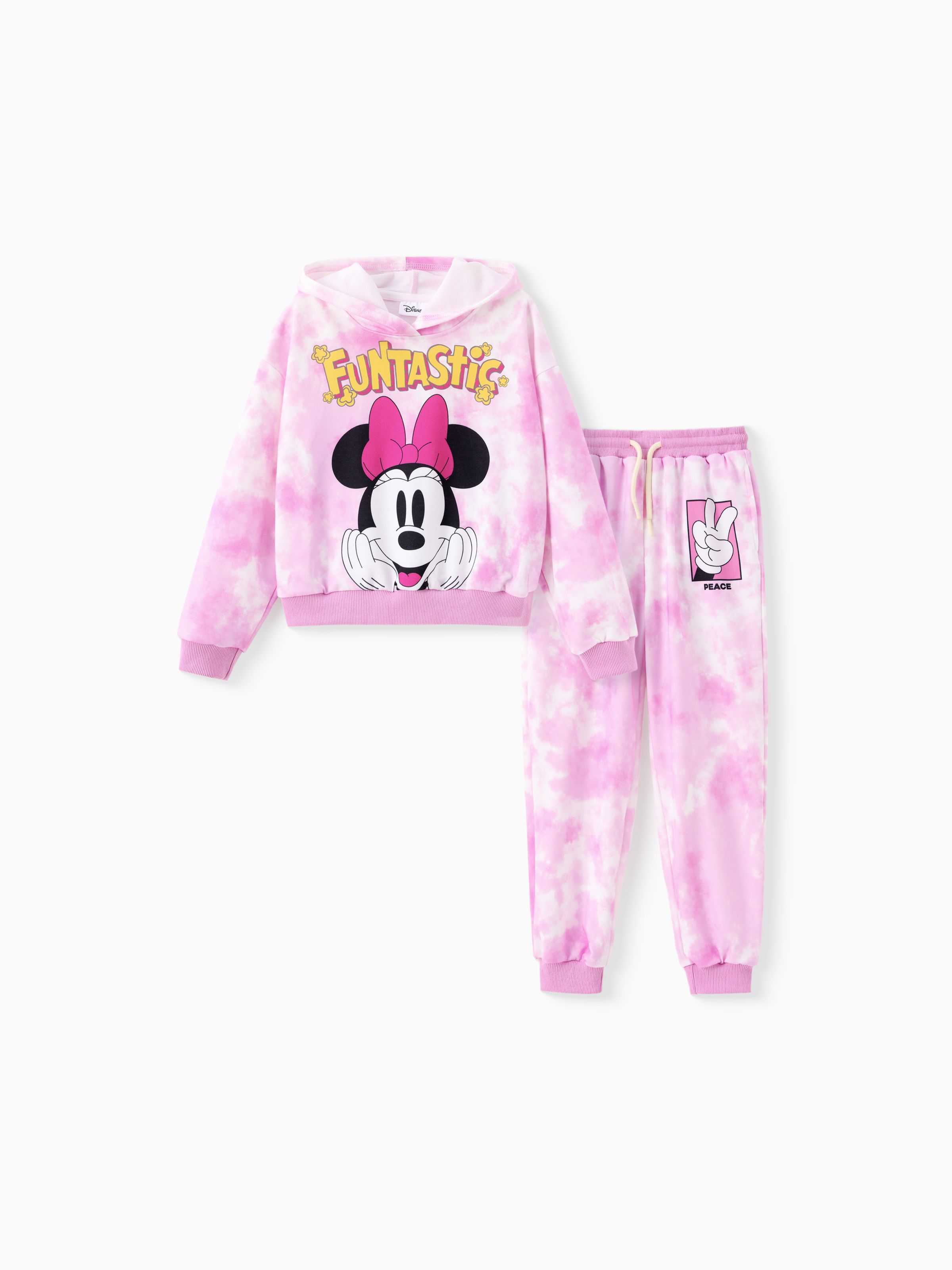 

Disney Mickey and Friends Kid Girl 2pcs Minnie Mouse Tie-dyed Hoodie And Pants Set