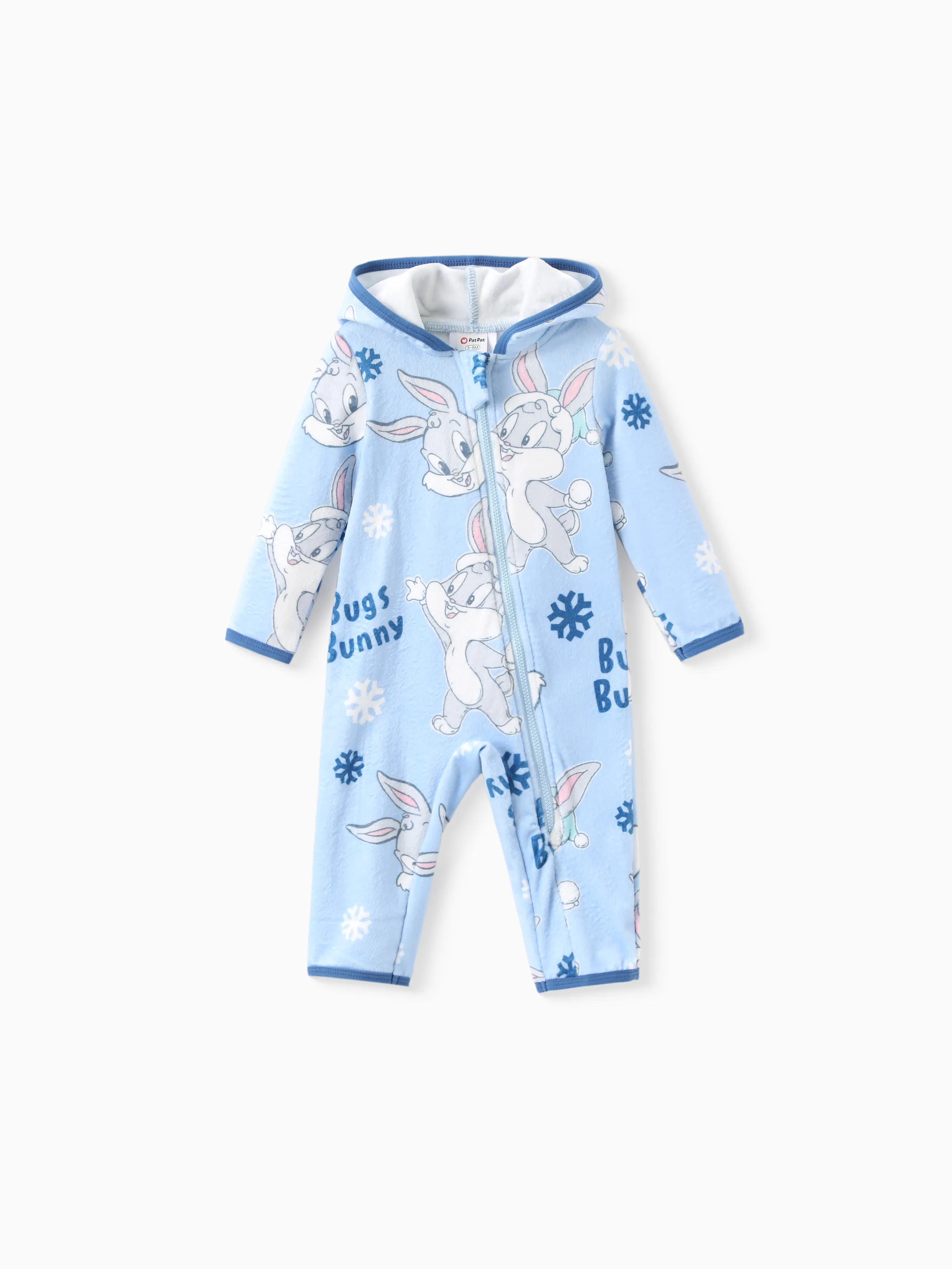 

Looney Tunes Baby 1pc Character Pattern Zipper Long-sleeve Hooded Jumpsuit