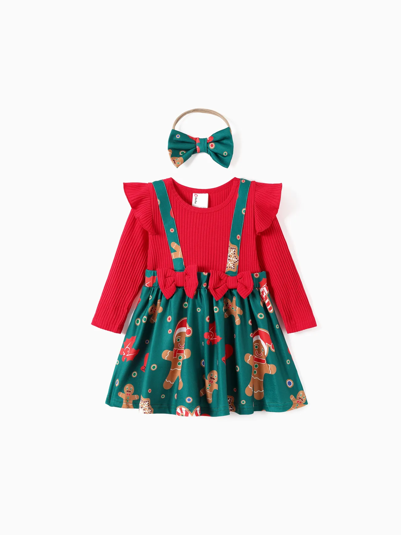 

Christmas Baby Girl Sweet Fabric Stitching Dress