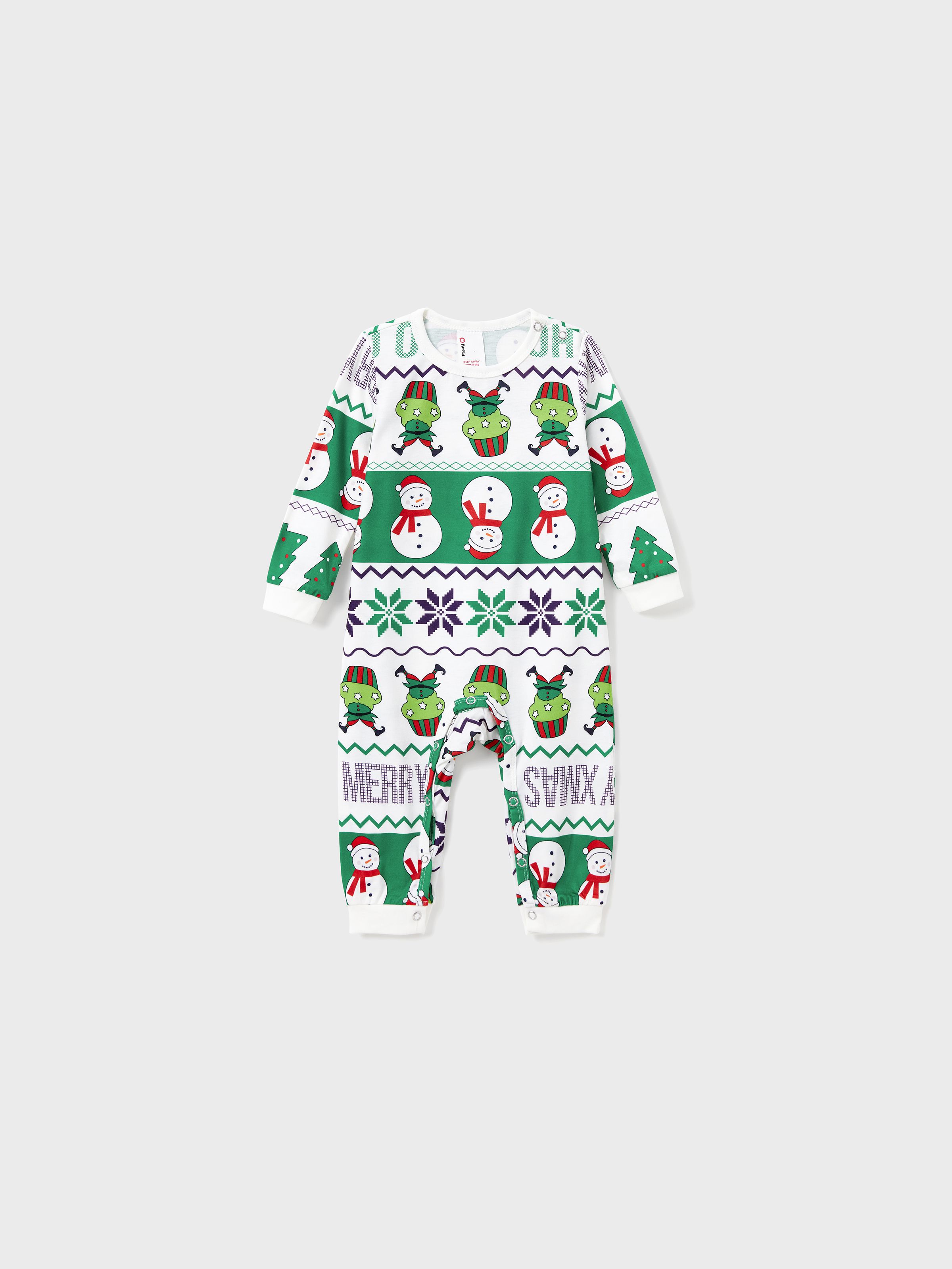 

Christmas Pajamas Matching Family Raglan Sleeves ELF Leg Cup Cake Graphic Pajamas Sets