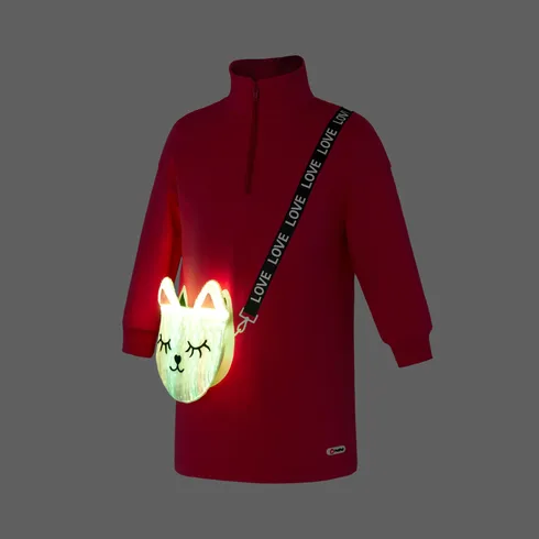 Go-Glow Illuminating Sweatshirt Dress with Light Up Kitty Bag Including Controller (Built-In Battery) Hot Pink big image 13