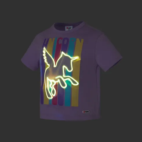 Go-Glow Illuminating T-shirt with Light Up Unicorn Including Controller (Built-In Battery) Light Purple big image 12