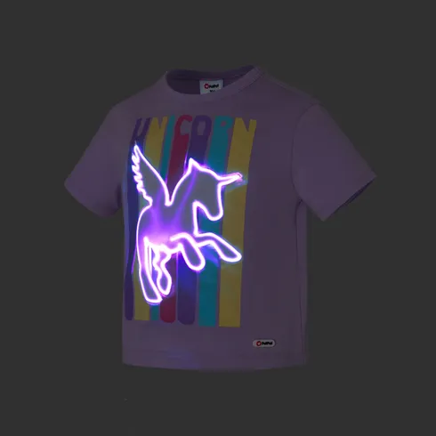 Go-Glow Illuminating T-shirt with Light Up Unicorn Including Controller (Built-In Battery) Light Purple big image 11