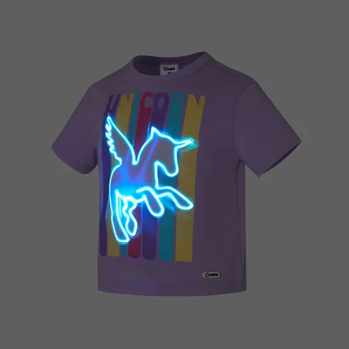 Go-Glow Illuminating T-shirt with Light Up Unicorn Including Controller (Built-In Battery) Light Purple big image 13