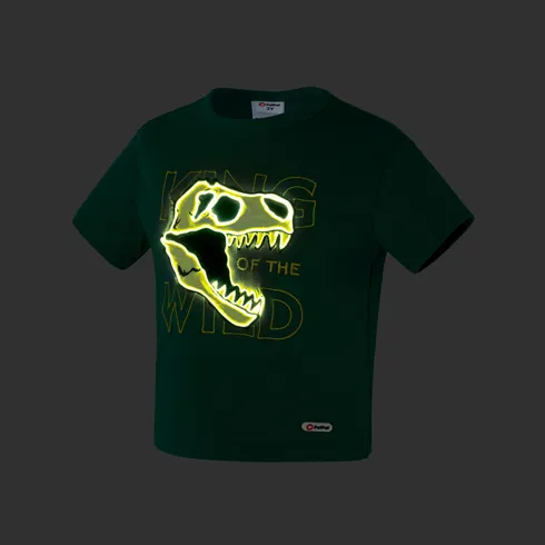 Go-Glow Illuminating T-shirt with Light Up Dinosaur Skull Pattern Including Controller (Built-In Battery) Green big image 14