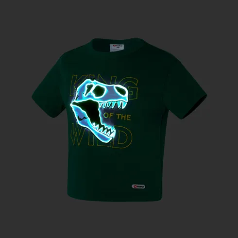 Go-Glow Illuminating T-shirt with Light Up Dinosaur Skull Pattern Including Controller (Built-In Battery) Green big image 12