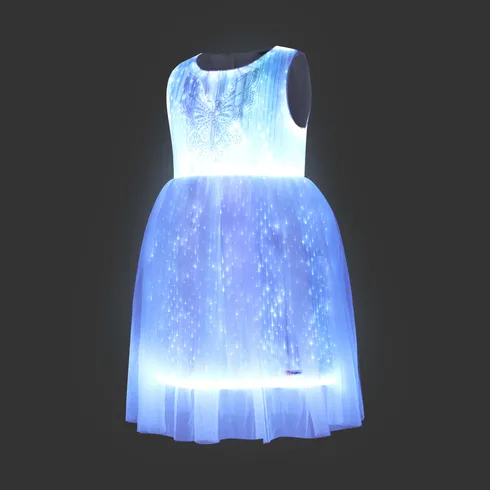 Go-Glow Light Up White Party Dress With Sequined Butterfly Including Controller (Built-In Battery) undefined big image 11