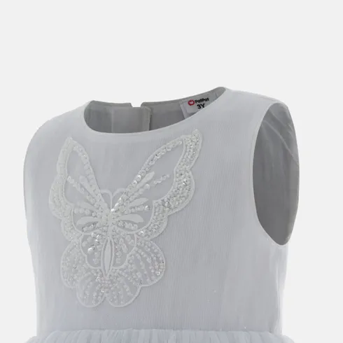 Go-Glow Light Up White Party Dress With Sequined Butterfly Including Controller (Built-In Battery) undefined big image 18