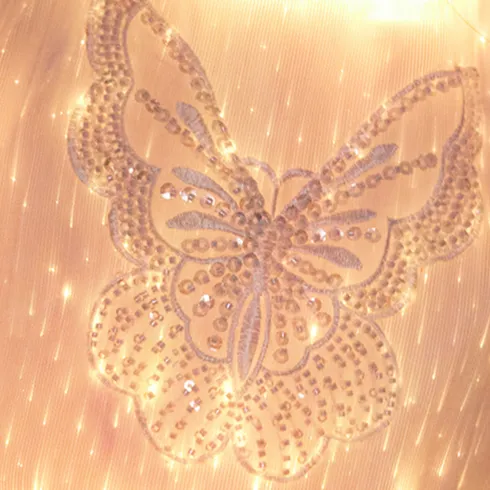 Go-Glow Light Up White Party Dress With Sequined Butterfly Including Controller (Built-In Battery) undefined big image 13