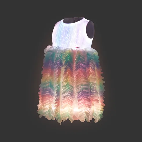 Go-Glow Light Up Colorful Princess Party Dress with Ruffled Skirt Including Controller (Built-In Battery) Multi-color big image 14