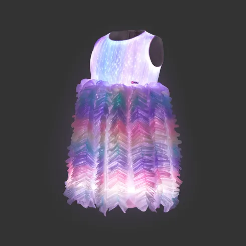 Go-Glow Light Up Colorful Princess Party Dress with Ruffled Skirt Including Controller (Built-In Battery) Multi-color big image 13