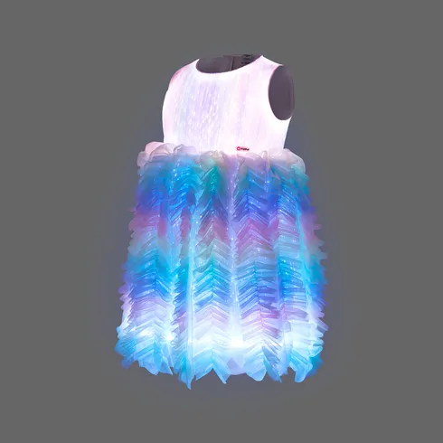 Go-Glow Light Up Colorful Princess Party Dress with Ruffled Skirt Including Controller (Built-In Battery) Multi-color big image 12