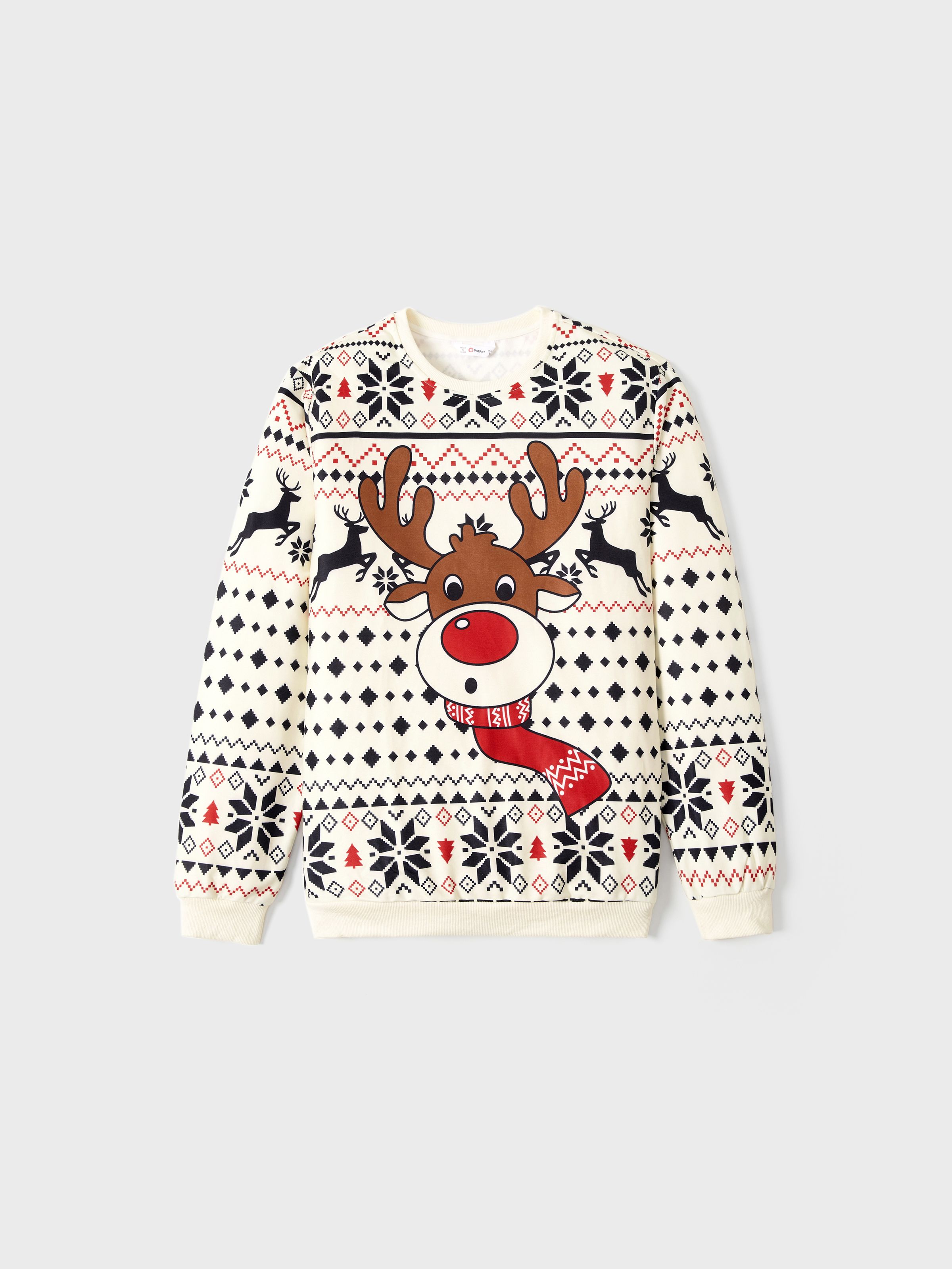 

Christmas Reindeer Sweatshirt Big Graphic Long Sleeves Tops