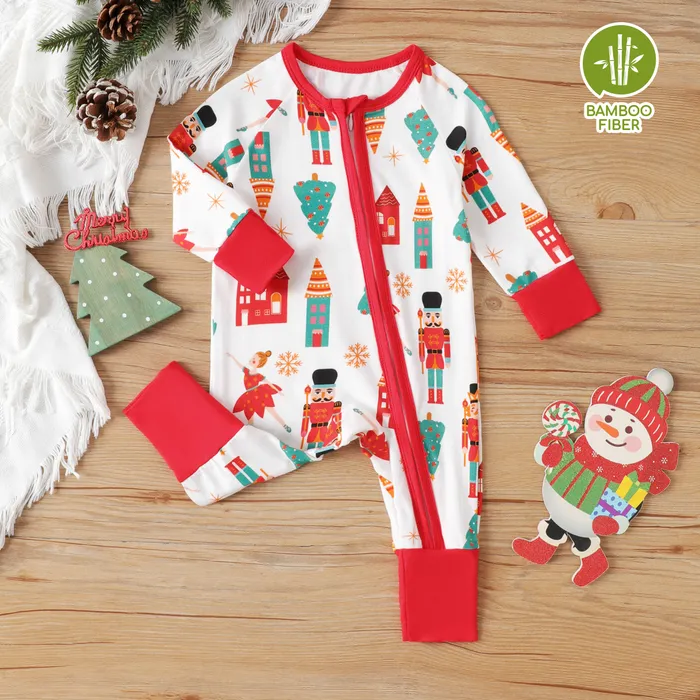 Bamboo Christmas Baby Boy/Girl Zippered Jumpsuit