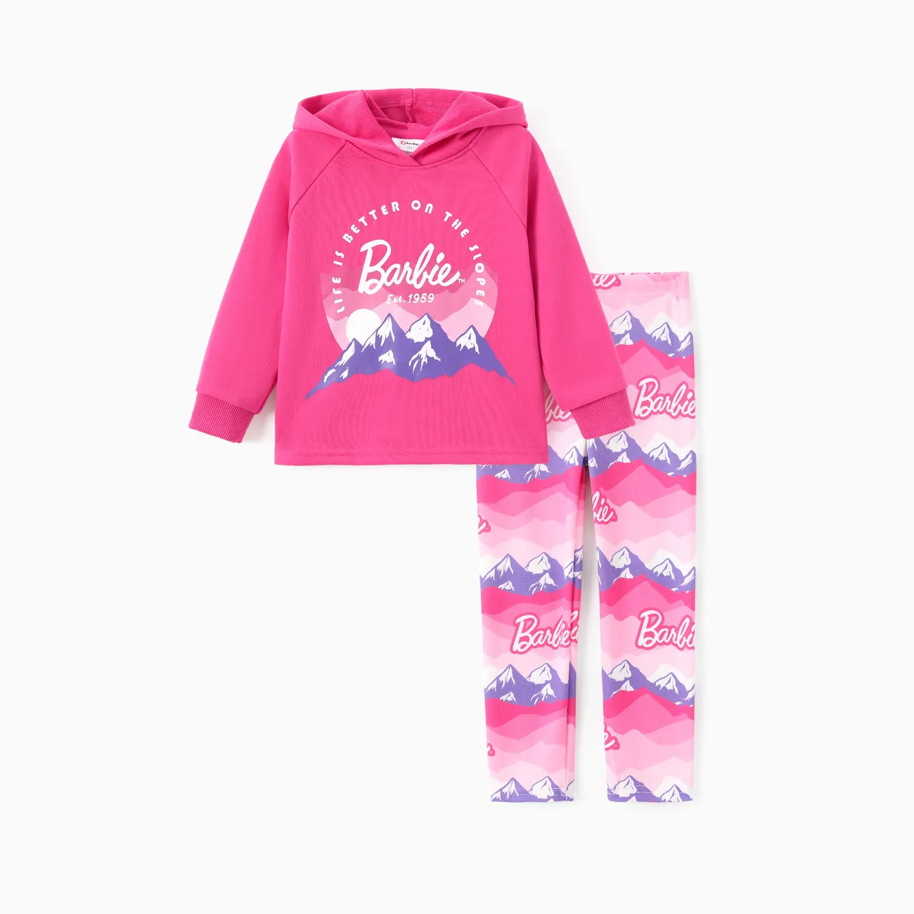 Barbie Toddler/Kid Girl 2pcs Logo Print Hoodies And Naia™ Leggings Set