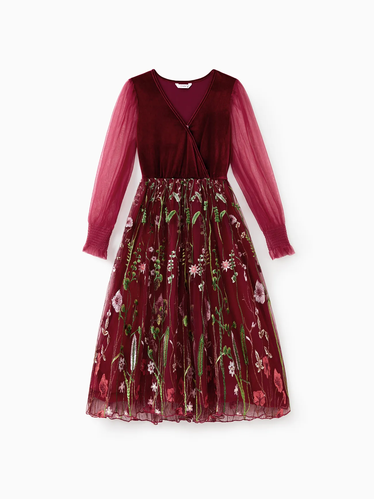 Women - Scarlet Matching Family Outfits Plaid Shirt or Embroidered Tulle Dress - Scarlet - image 2