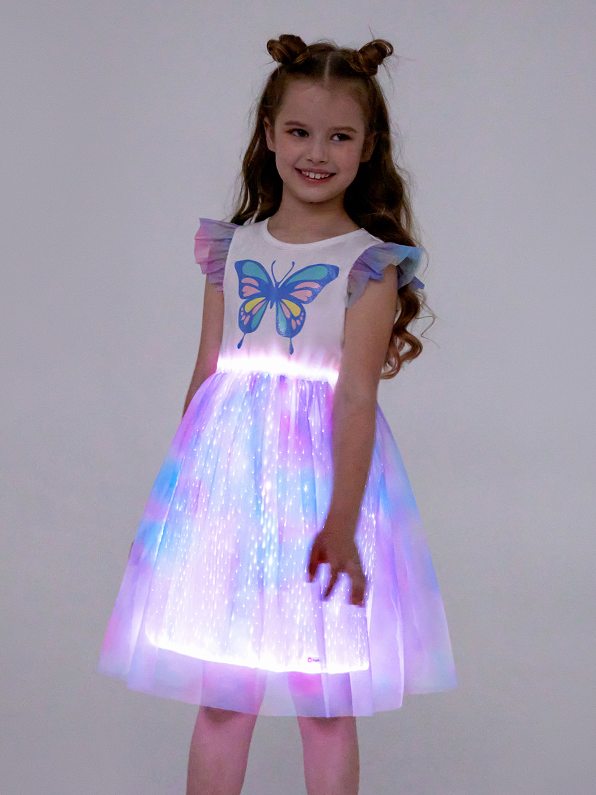 

Go-Glow Illuminating Butterfly Dress With Light Up Skirt Including Controller (Built-In Battery)