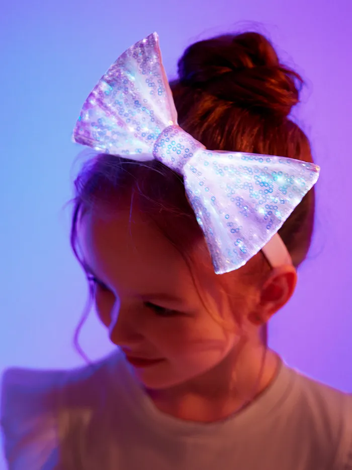 Go-Glow Light Up Bowknot Hair Ties avec contrôleur (batterie intégrée)